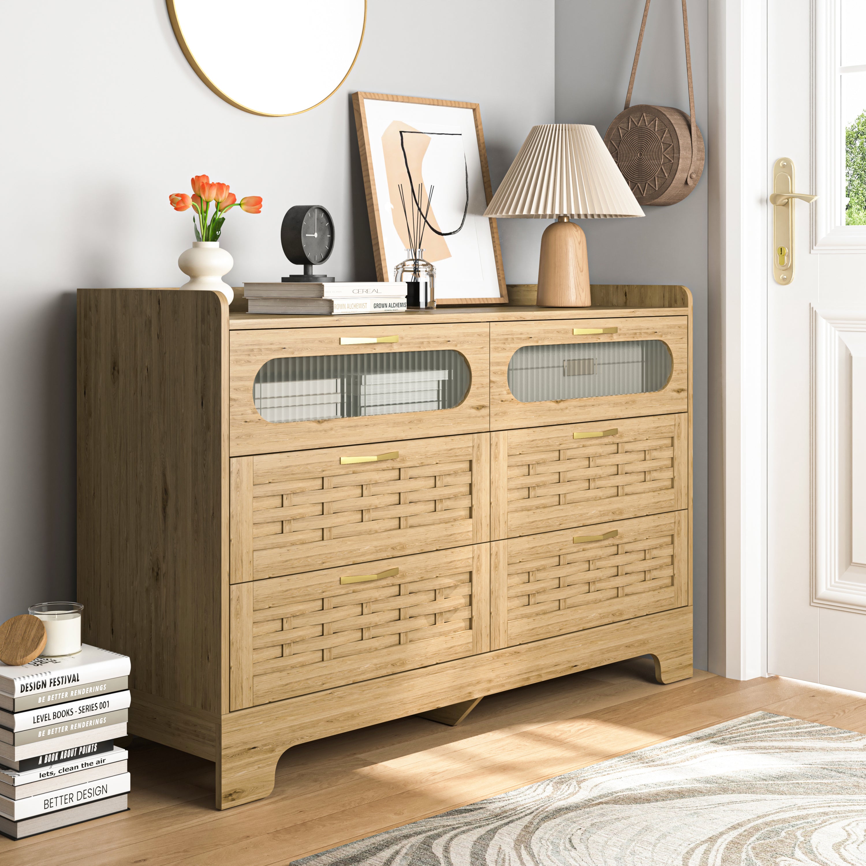 Wood 6-Drawer Dresser: Modern Bedroom & Nursery Storage