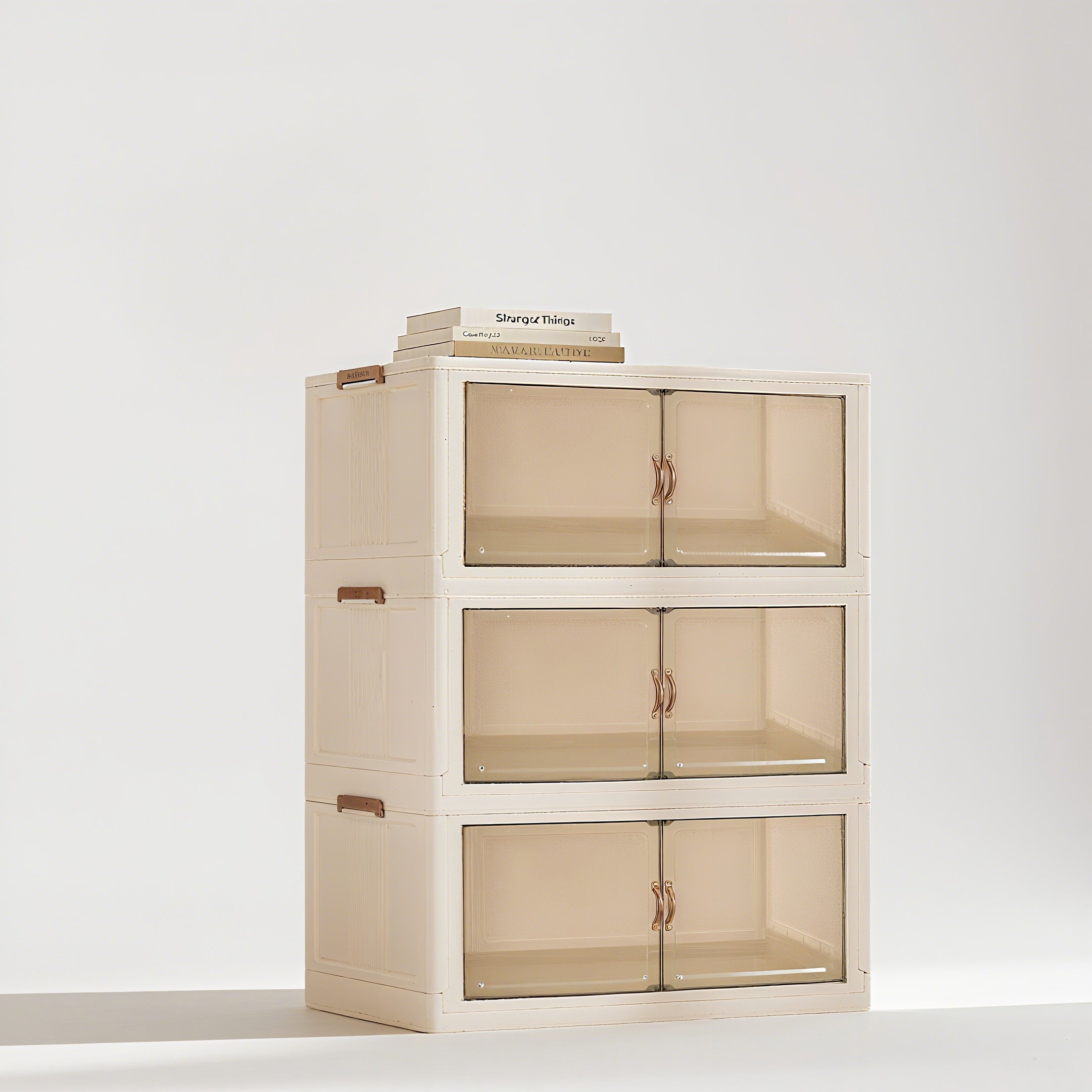 White 3-Tier Stackable Folding Storage Bin Clothes Organizer