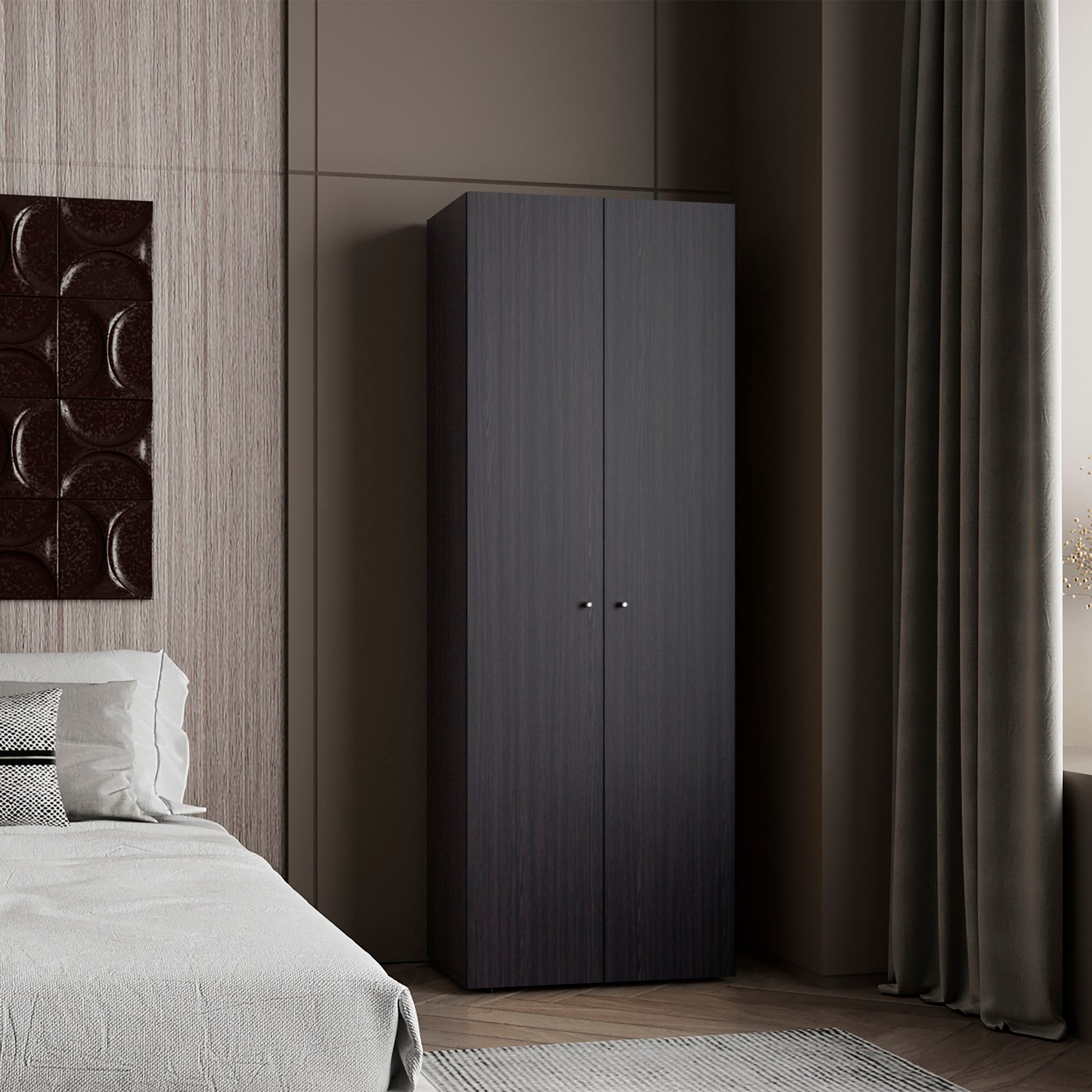 Black 2-Door Compact Closet System for Home Organization