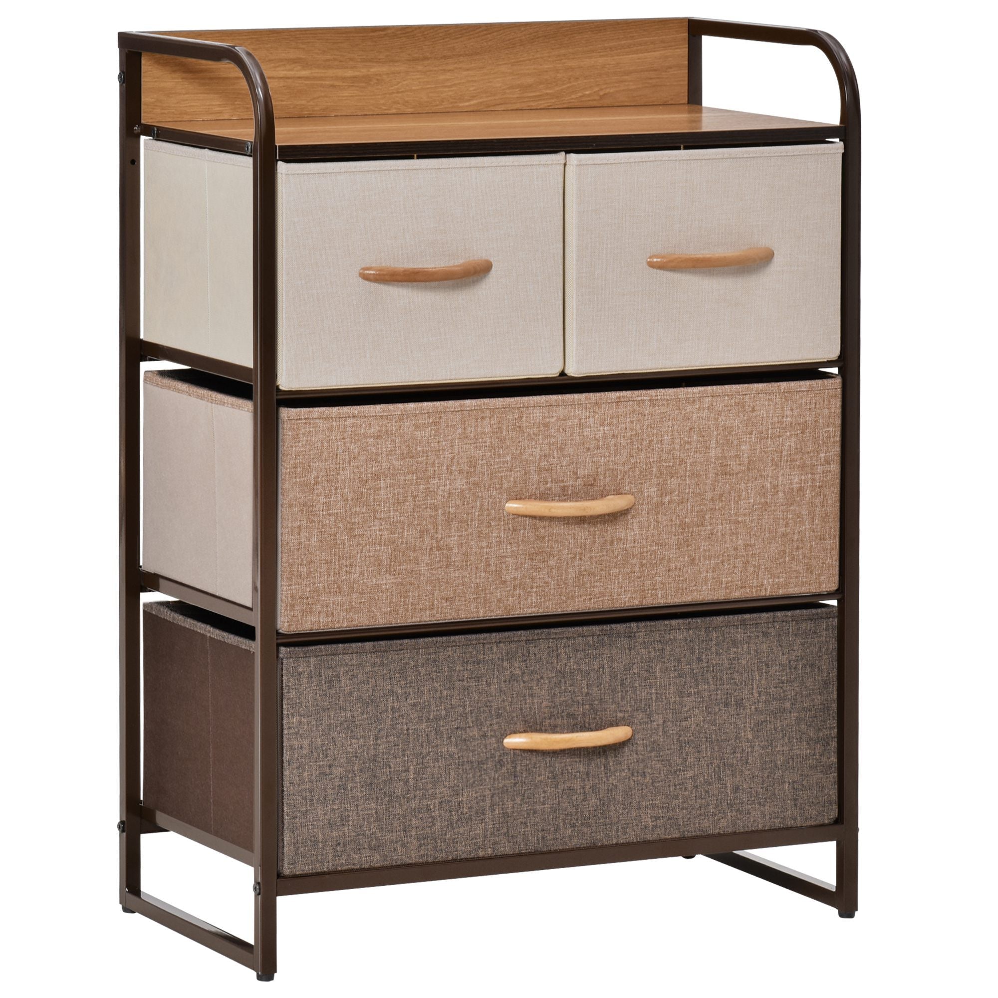 HOMCOM 4-Drawer Fabric Dresser, Bedroom Entryway Storage
