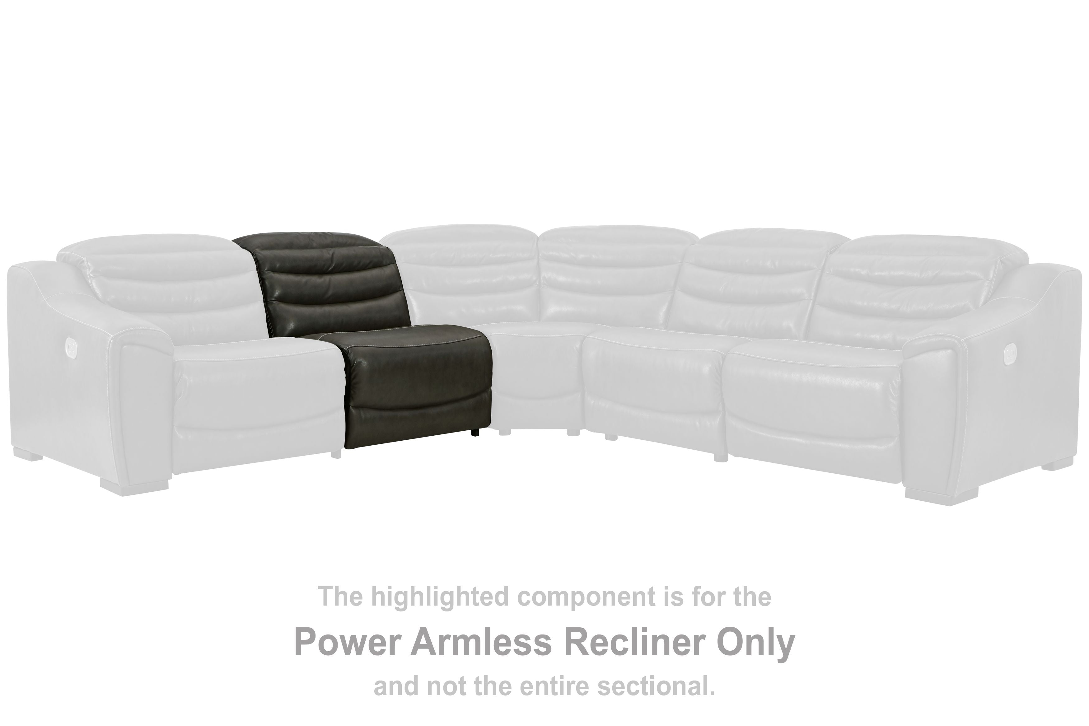 Center Line - PWR Armless REC w/Adj Headrest - Dark Gray
