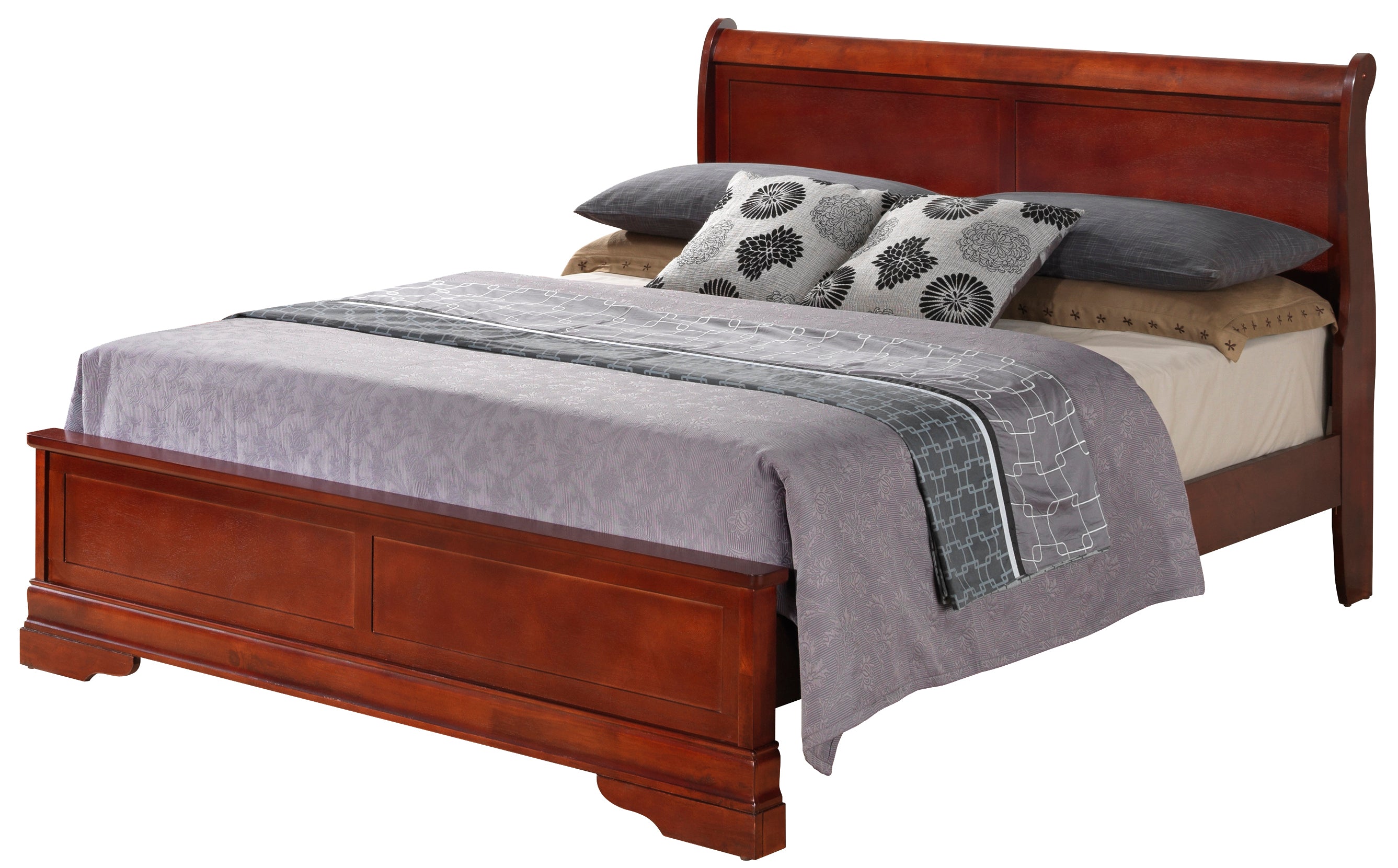 Charming Traditional Full Bed - Cherry Finish