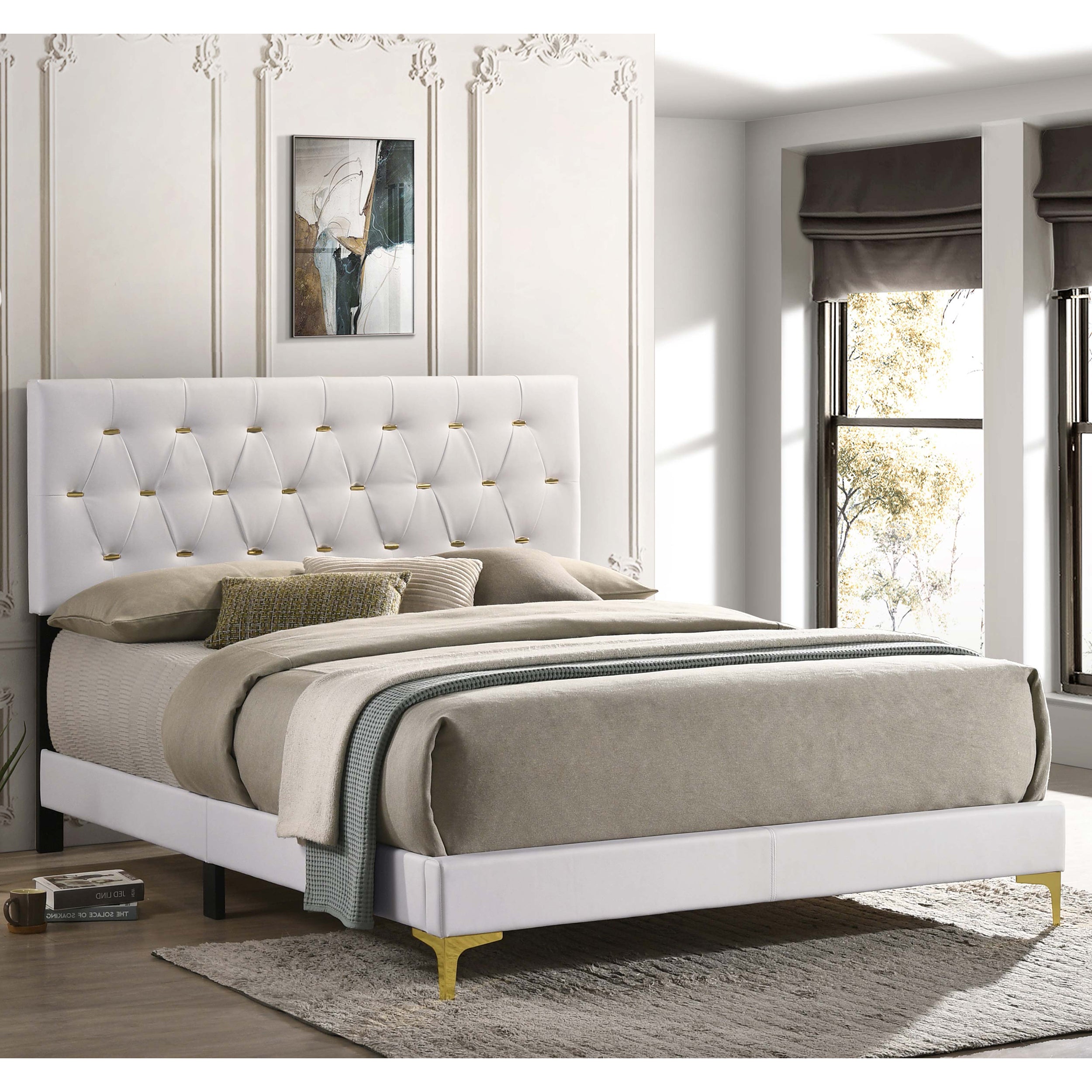 James White Upholstered Queen Panel Bed