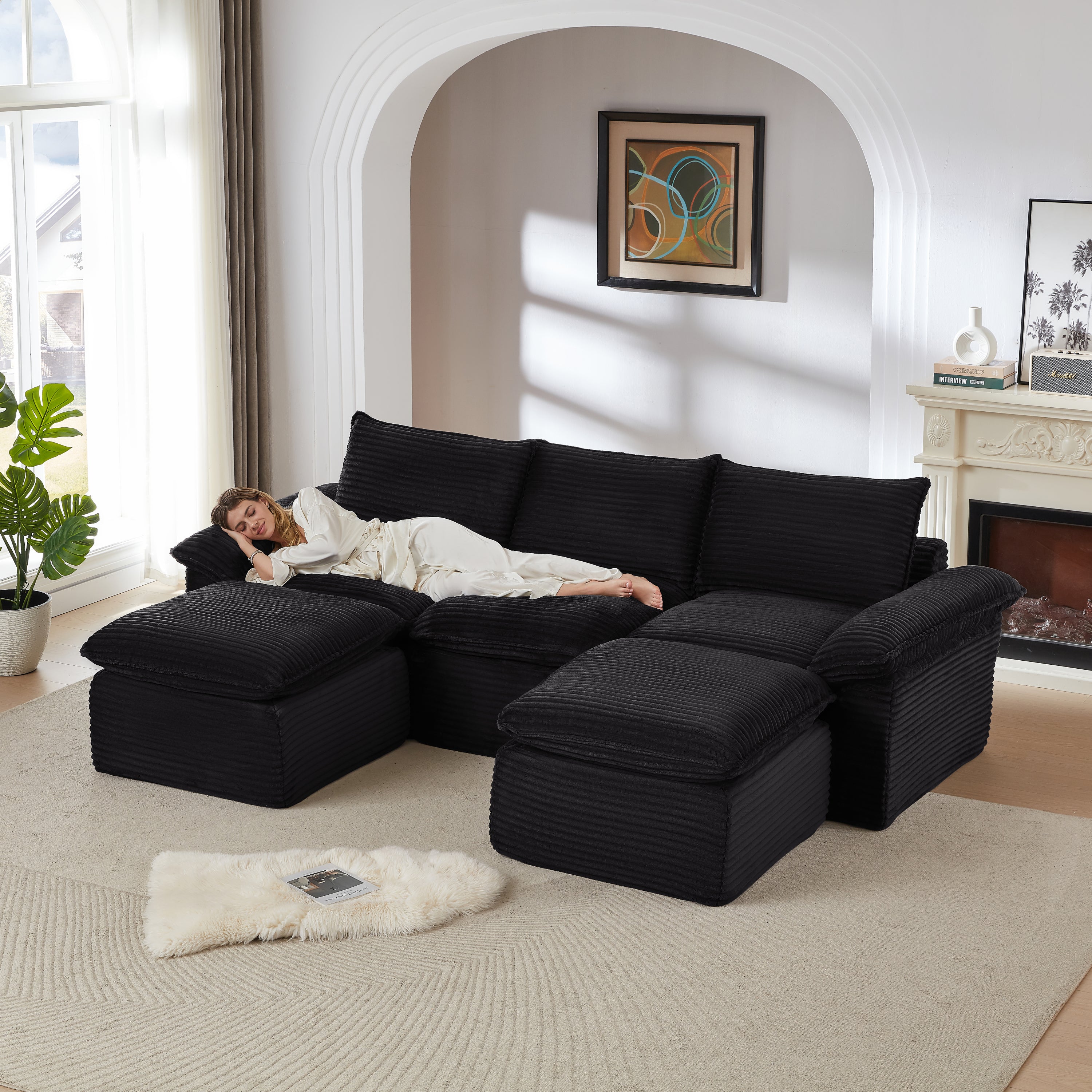 Modern Modular Corduroy Cloud Sofa: Ultimate Comfort for Homes