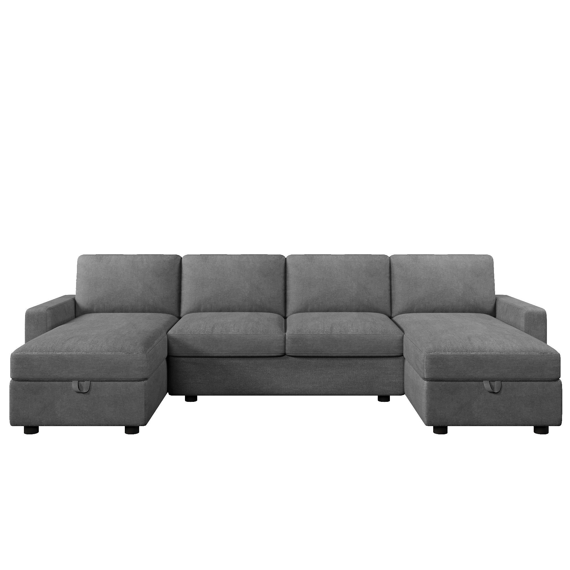 Modern Convertible Sectional Sofa w/ Storage & USB Ports