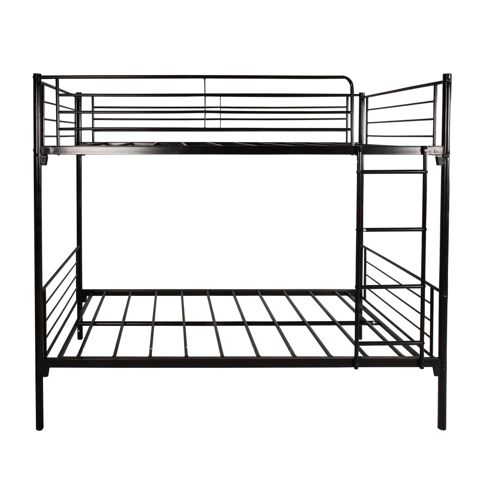 Modern Twin Metal Bunk Bed w/ Ladder, Black
