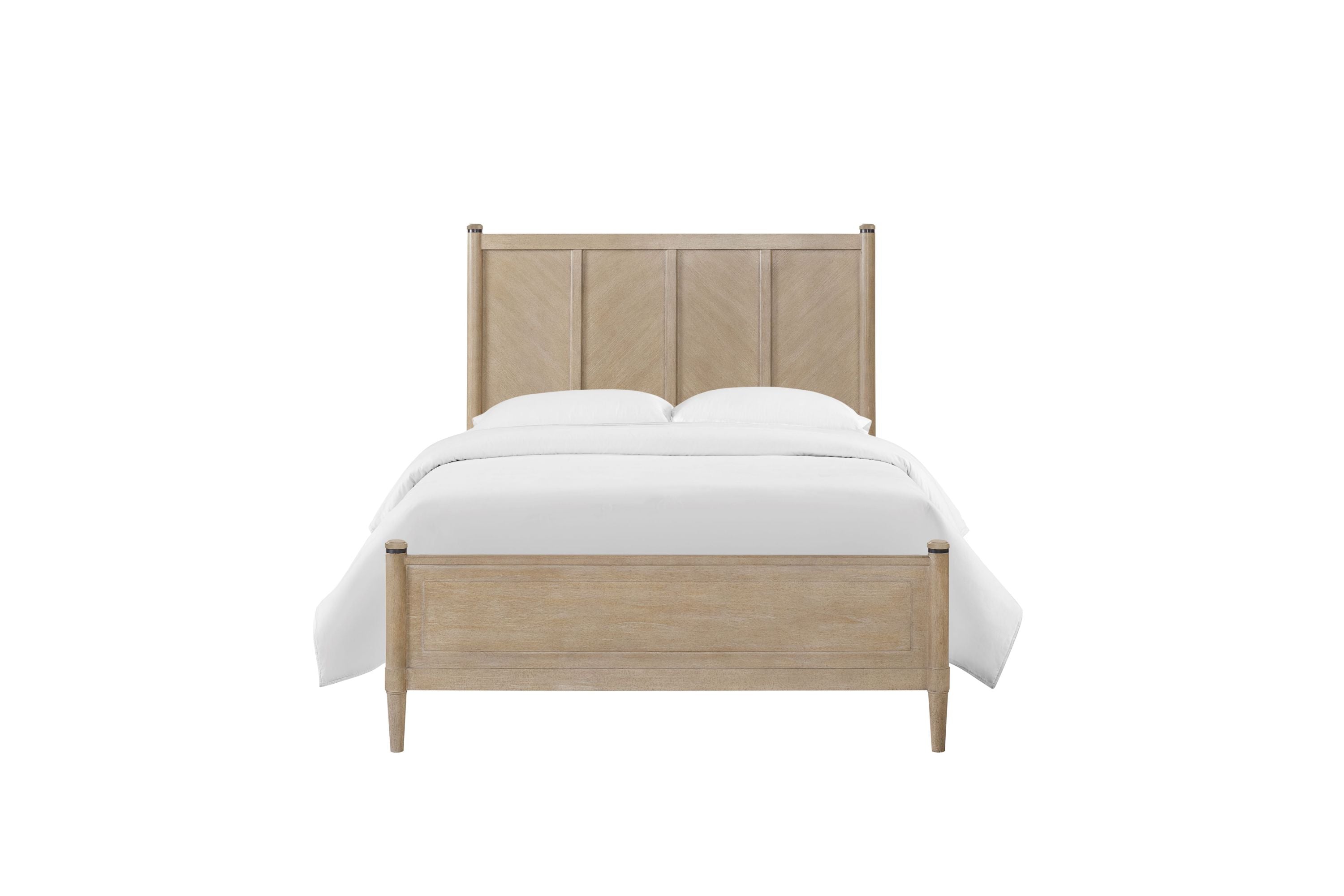 Queen Lo-Post Bed - Elegant Sand Finish Wood Bed Frame