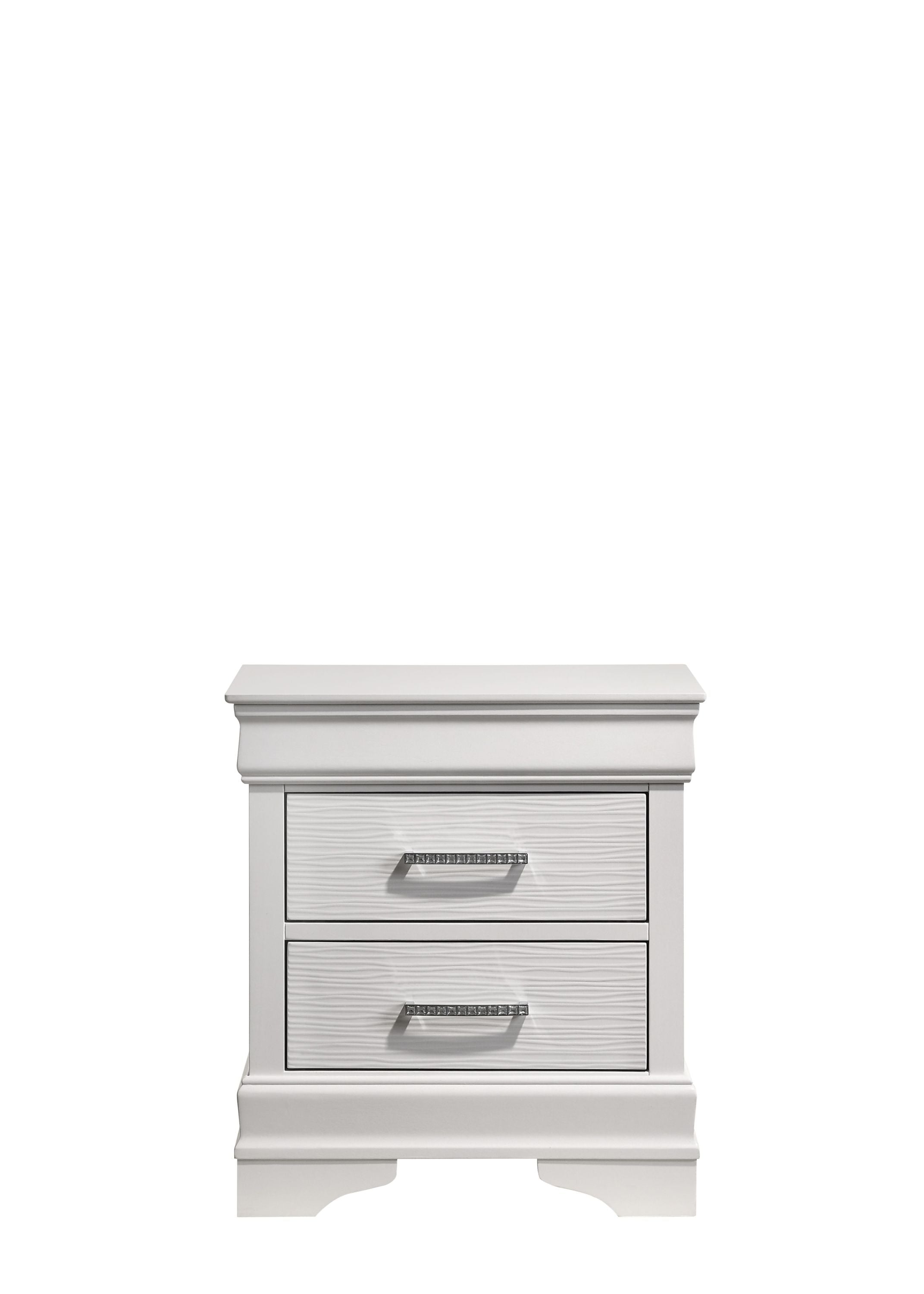 White Wood 2-Drawer Nightstand | Modern Bedroom Furniture