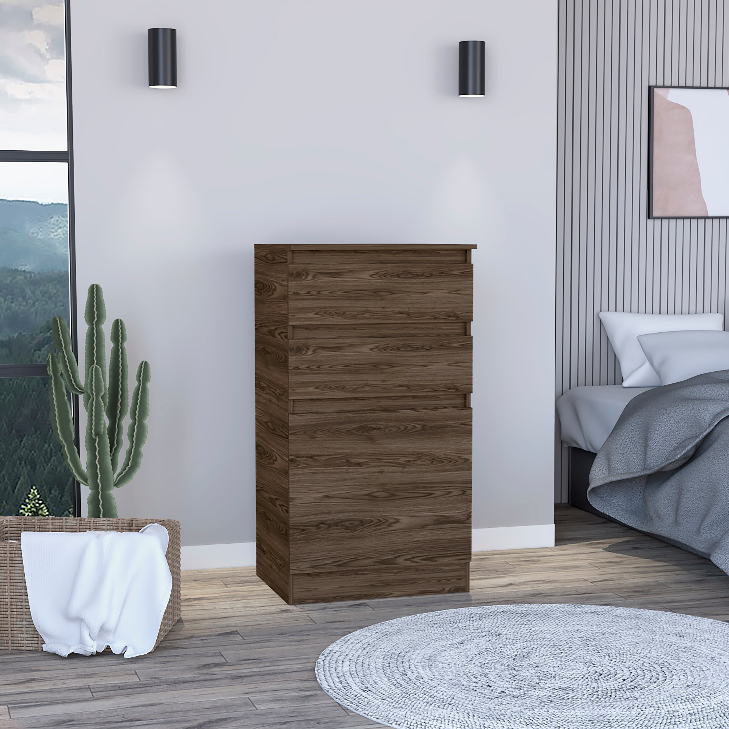 Cassel 2-Drawer Dresser Dark Walnut - Modern Bedroom Storage