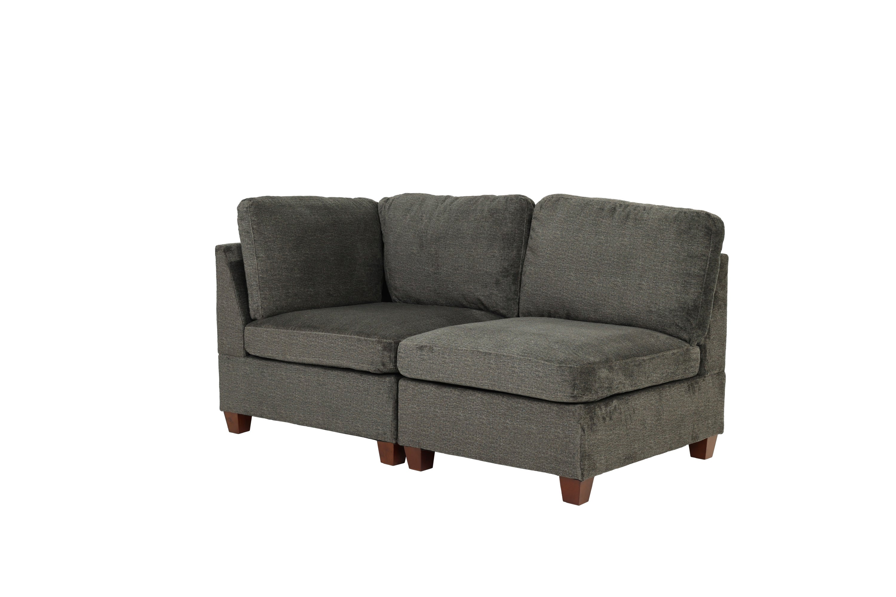 Modern Gray 2-Piece Modular Sofa Set