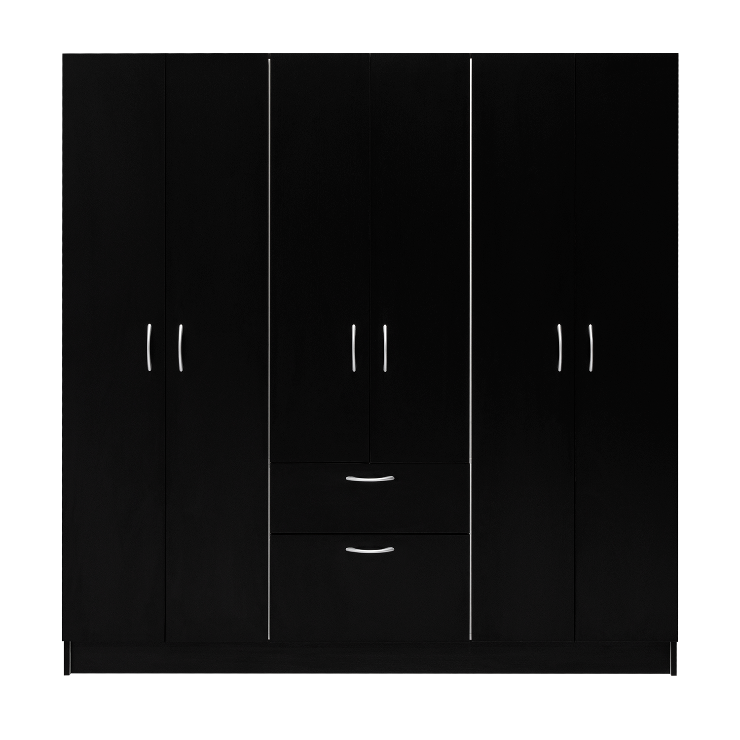 Six Doors Armoire Maya - Black & White Bedroom Wardrobe