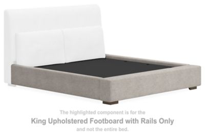 Cabalynn - King Uph Footboard With Rails - Oatmeal