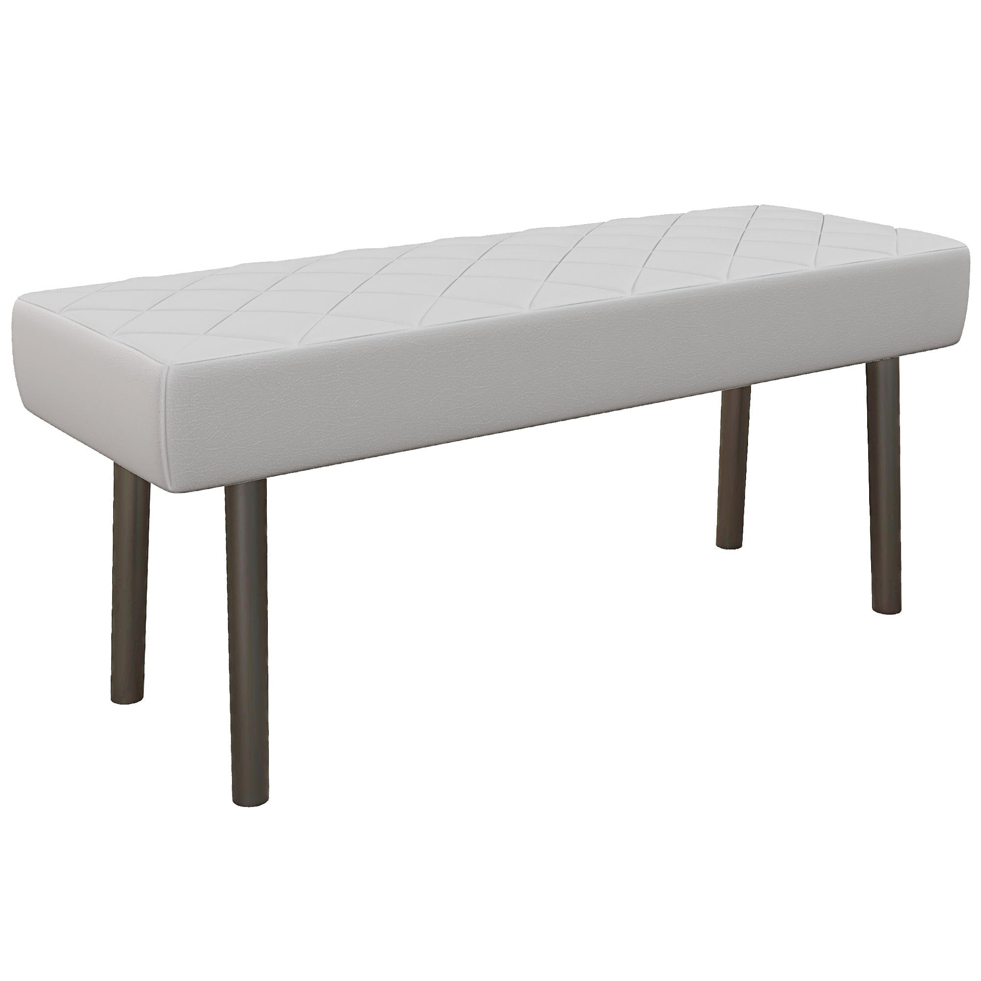 HOMCOM Modern Faux Leather Ottoman Bench, End of Bed Gray