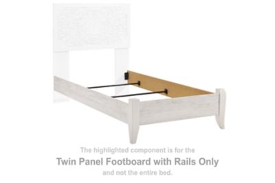 Paxberry - Twin Panel Footboard w/Rails - Whitewash