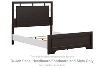 Covetown - Dark Brown - Queen Panel Headboard/Footboard and Slats