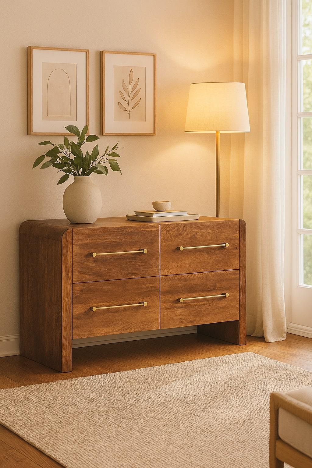 Oakline Solid Wood 4-Drawer Chest - Brown Storage Solution