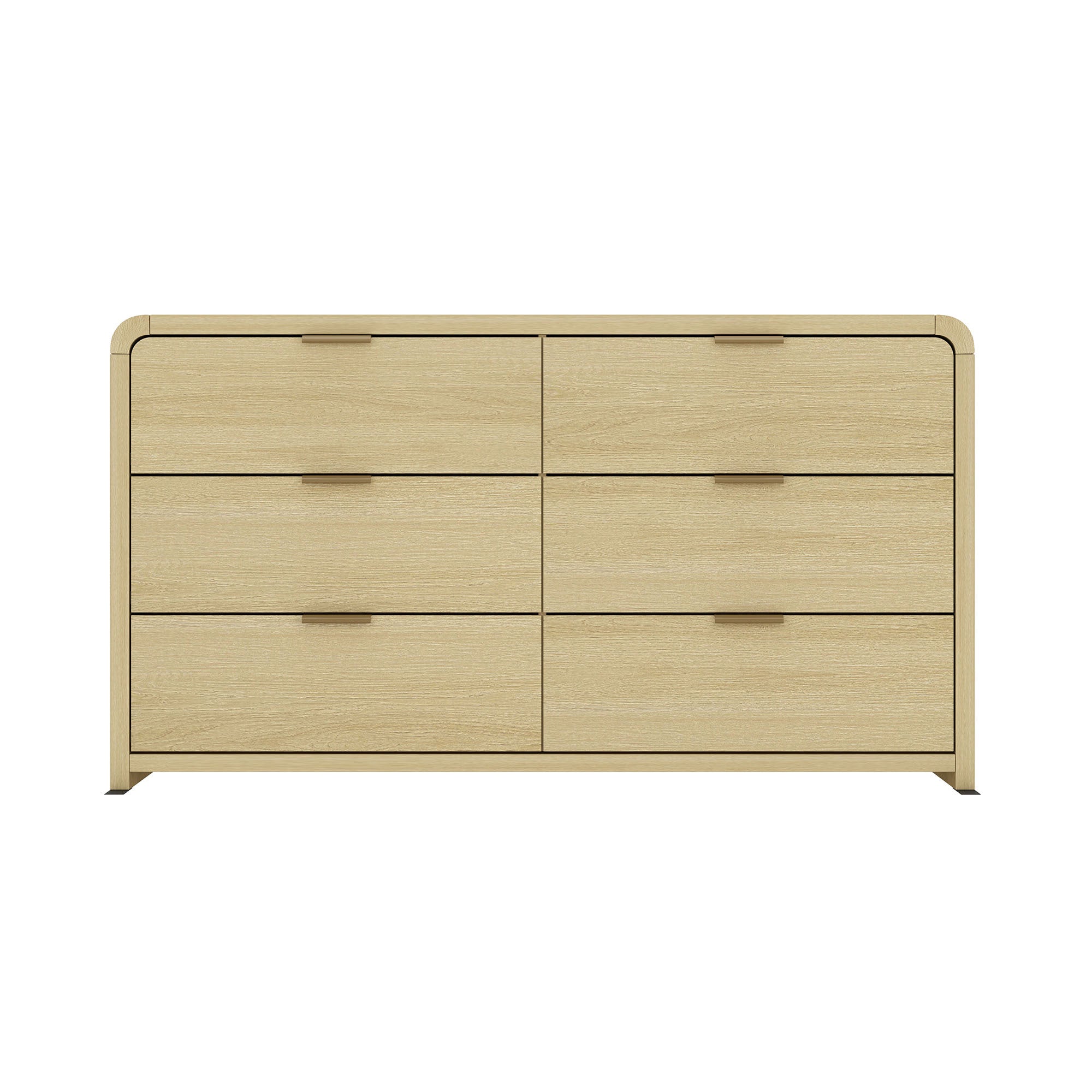 Grace 60" Natural Oak 6-Drawer Bedroom Dresser