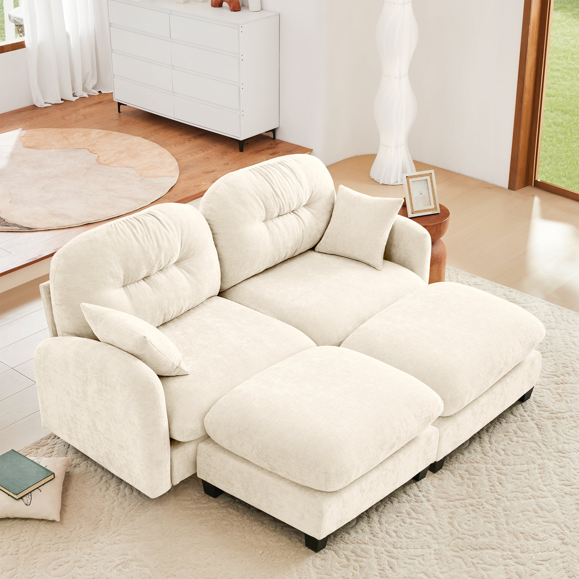 Cloud Sectional Couch Beige: Premium Chenille Comfort