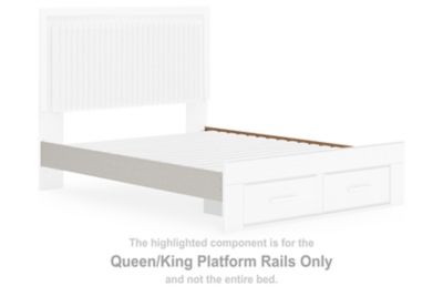 Zuraleus - Queen/King Platform Rails - White