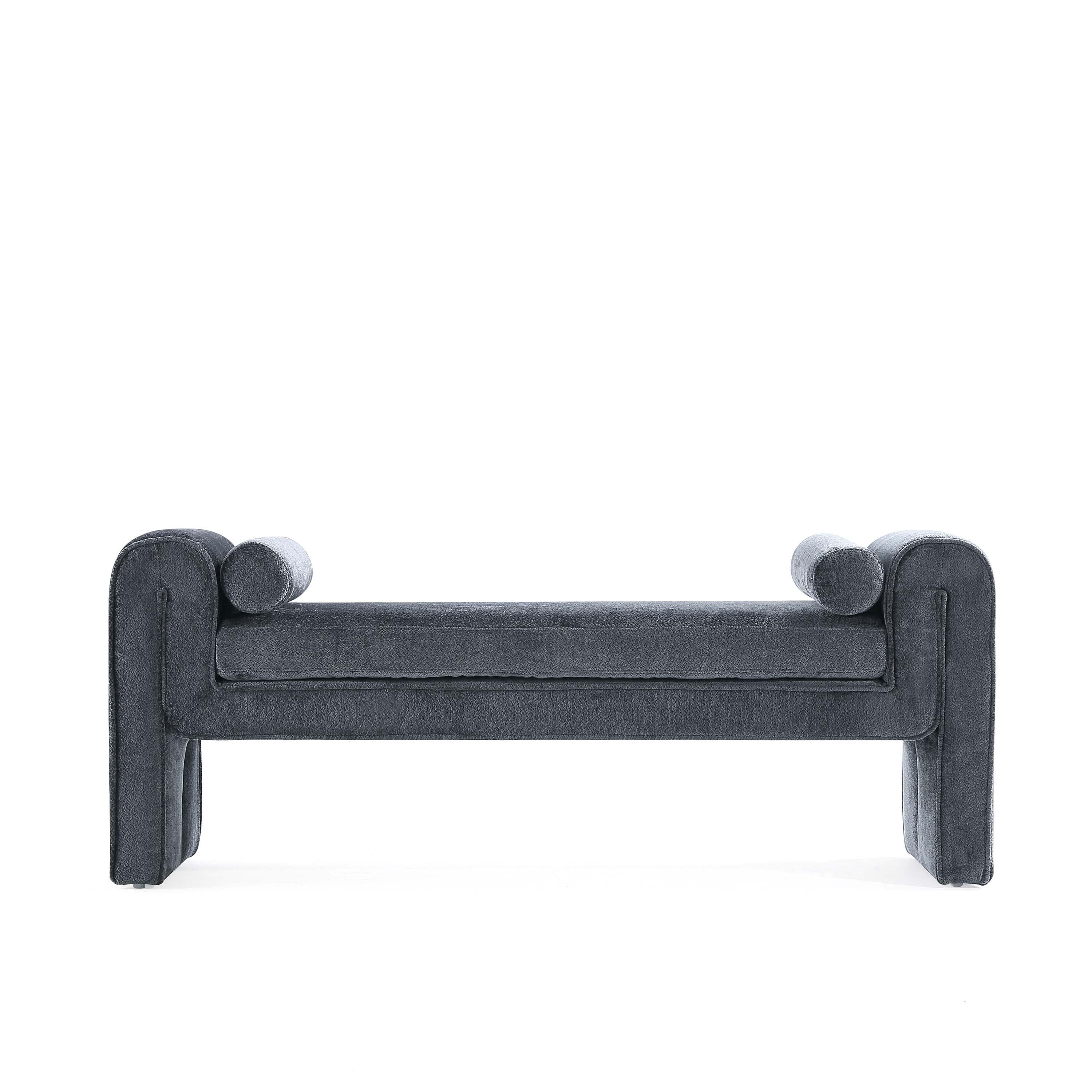 Concord Chenille Accent Bench Black - Modern Living Room Decor