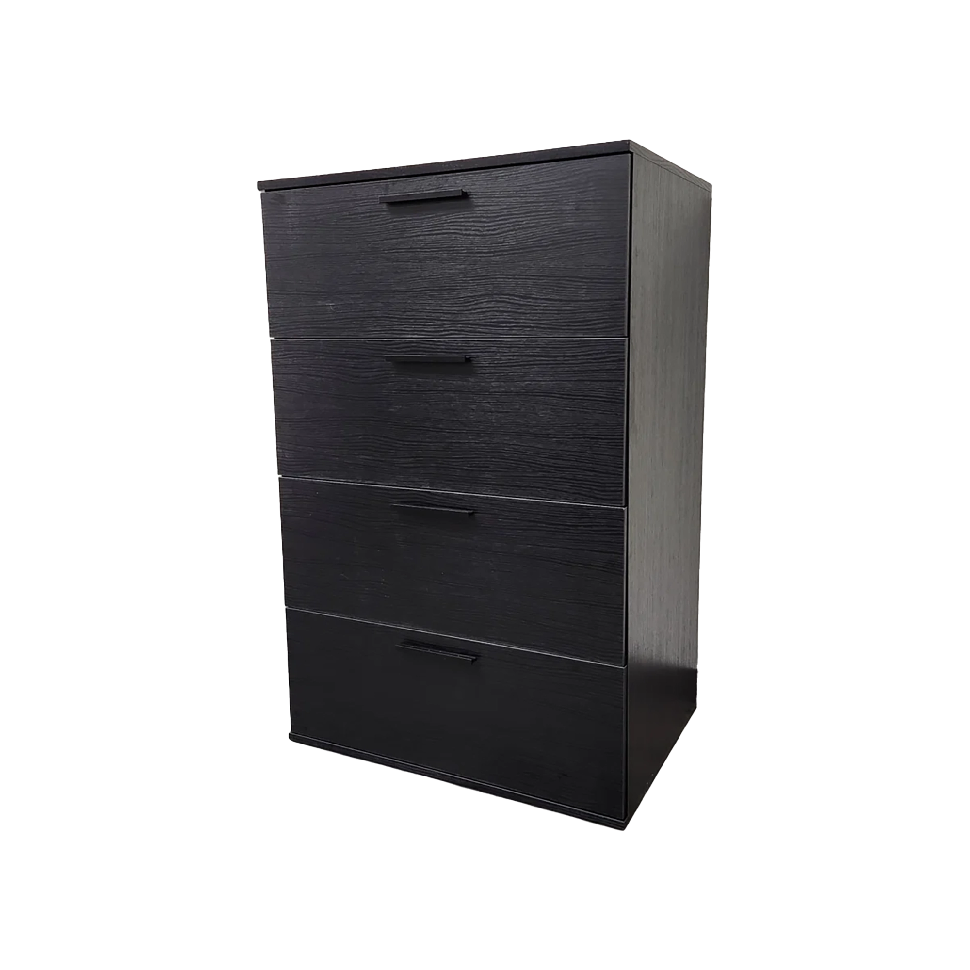 Oliver Black Weathered 4-Drawer Jumbo Chest Full Extension