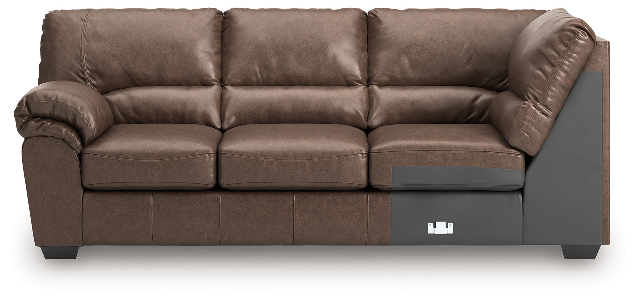 WillowBend - LAF Sofa With Corner Wedge - Umber