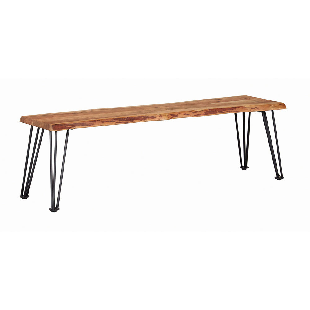 Zora Natural Acacia Dining Bench - Rustic Wood Seating