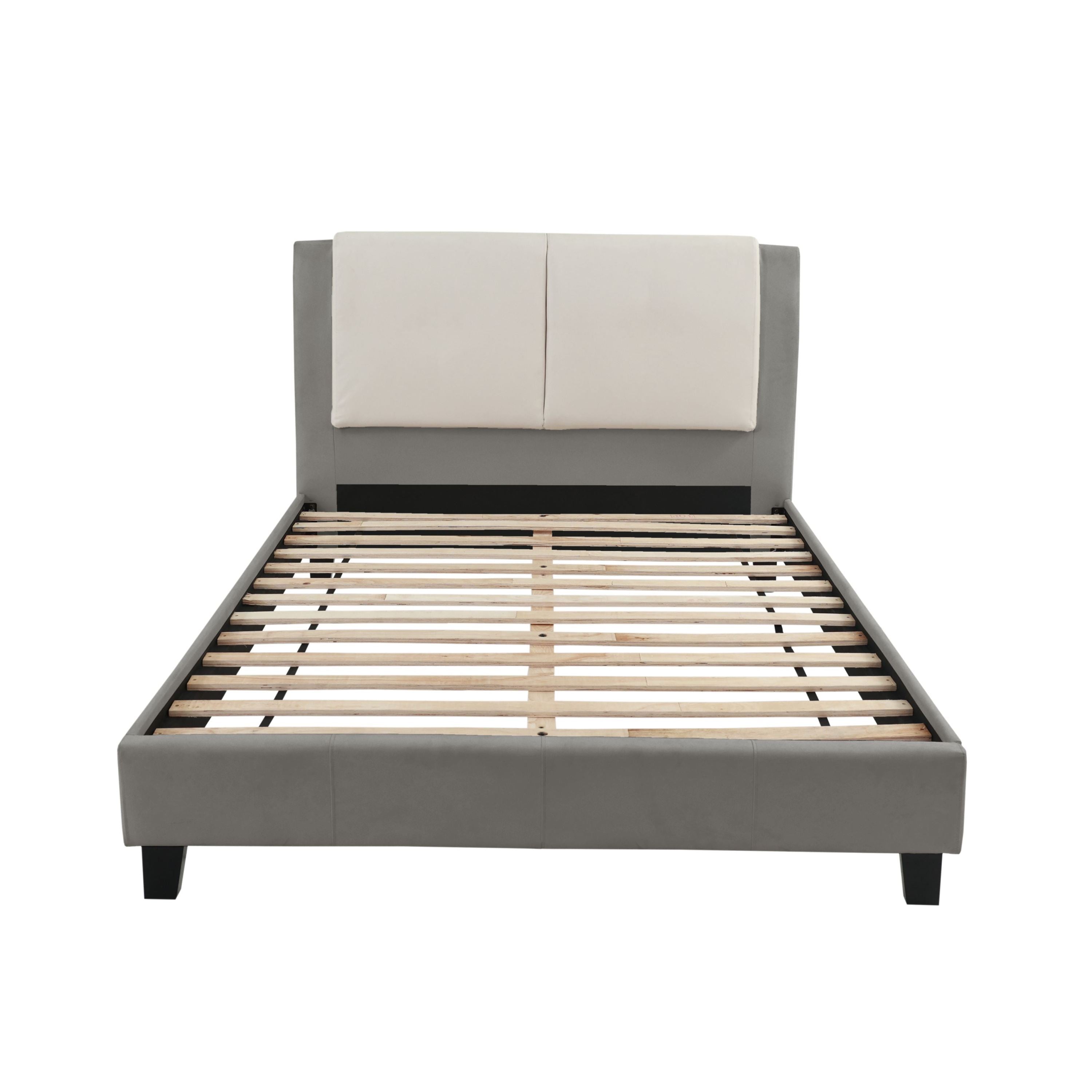 Modern White & Grey Eastern King Bed - Stylish Bedroom Furniture