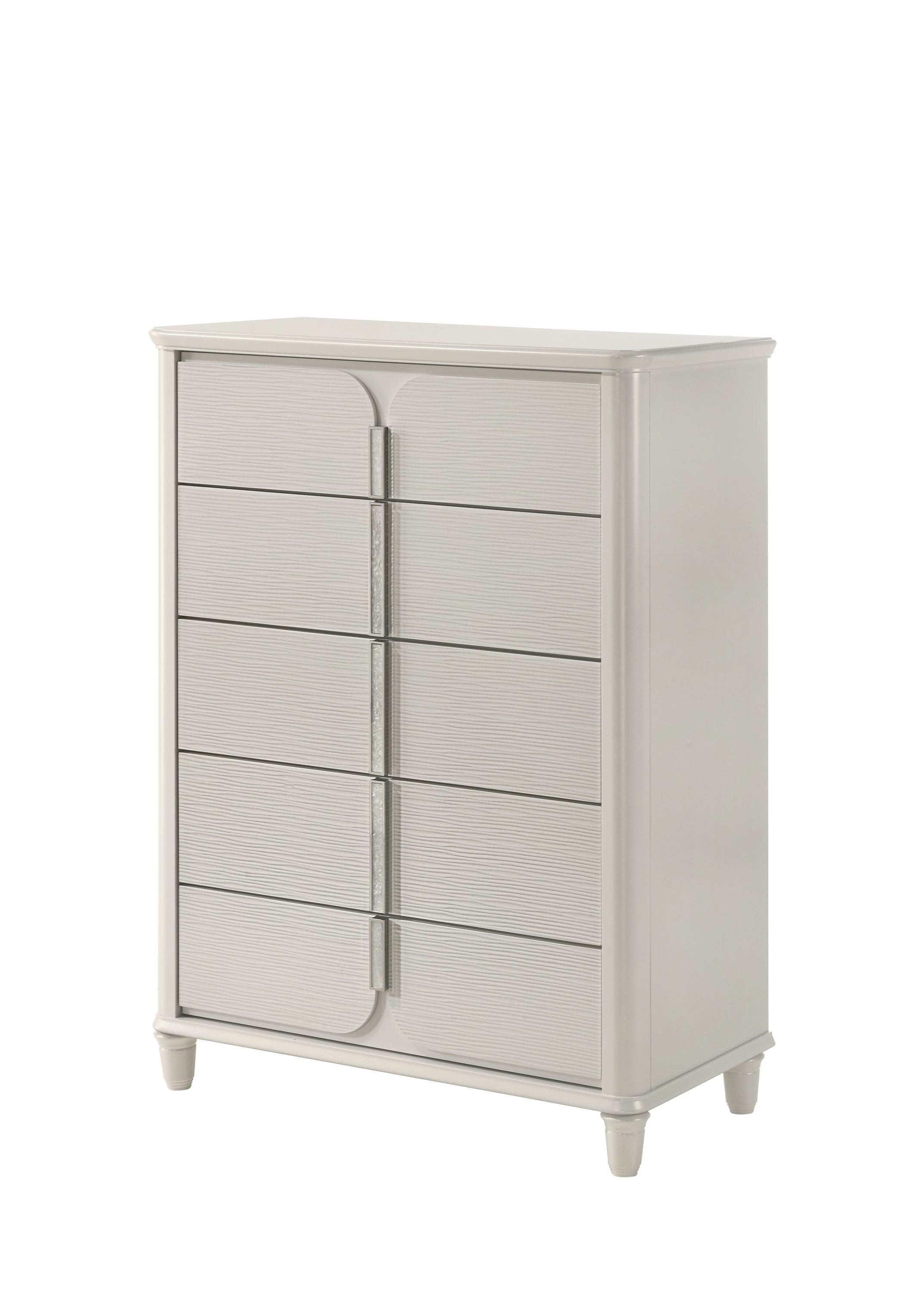 Laveda Pearl White Finish Chest for Bedroom Storage