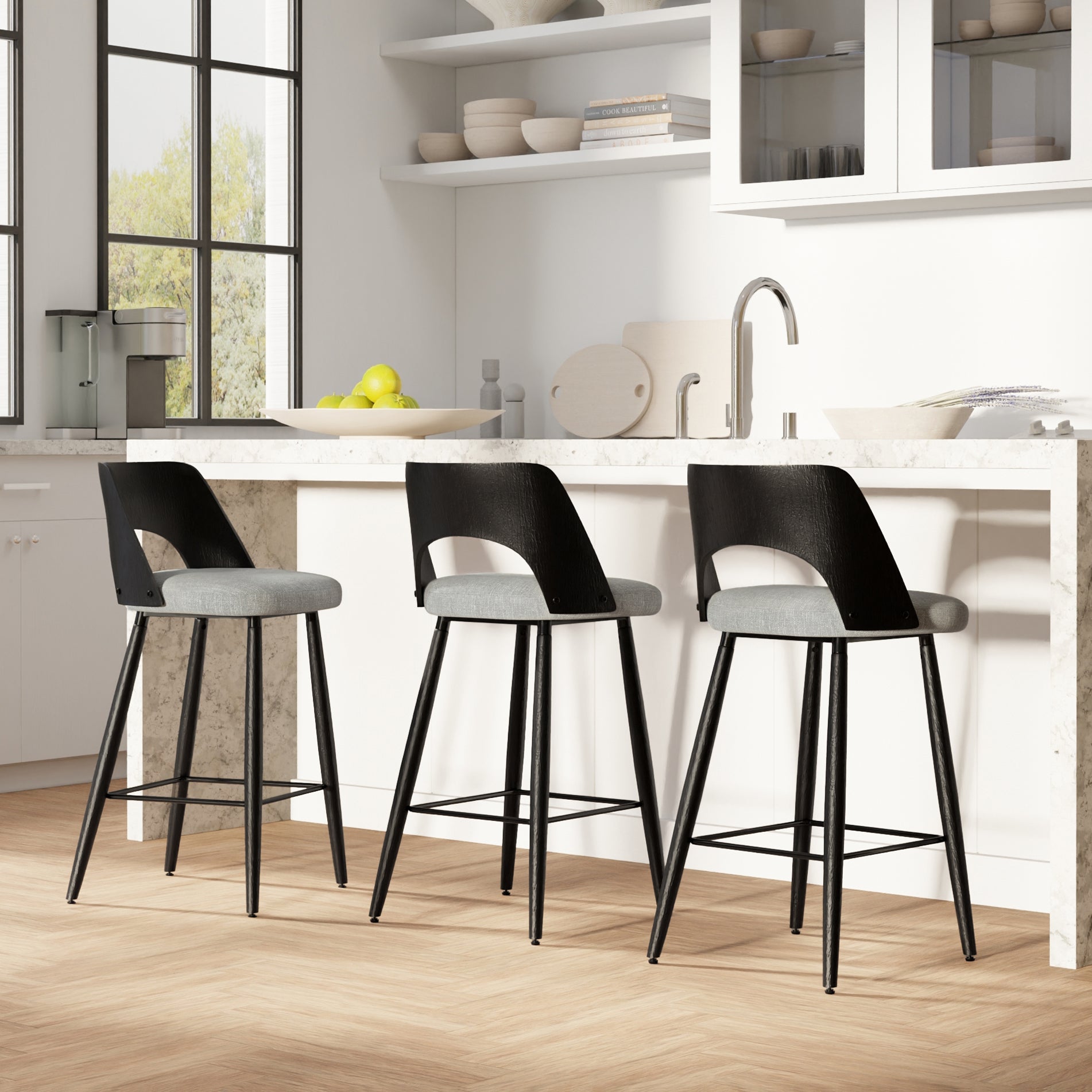 Callie Counter Height Stools (Set of 2) - Stylish Seating