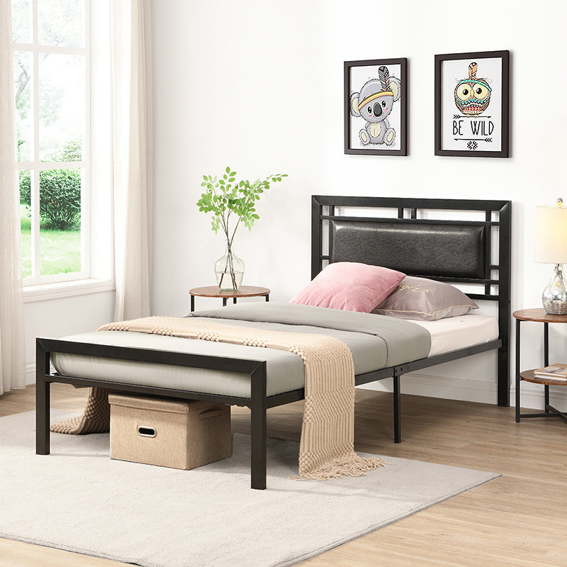Twin Black Metal Bed Frame - Sturdy, Modern Style & Comfort