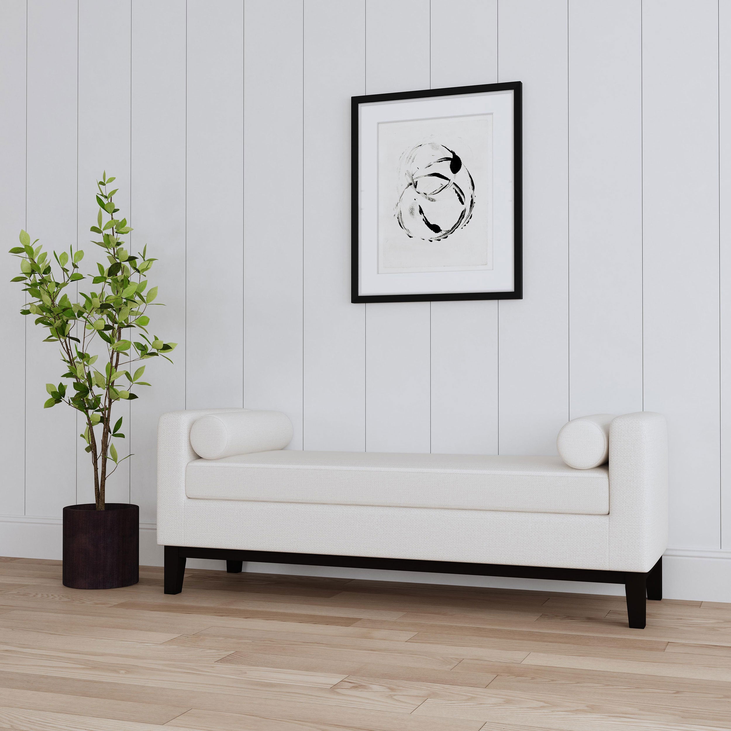 Thomas Vanilla Raised Arm Accent Bench