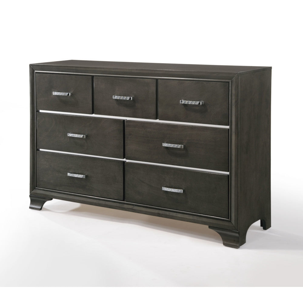Carine II Gray Finish Dresser | Modern Bedroom Storage