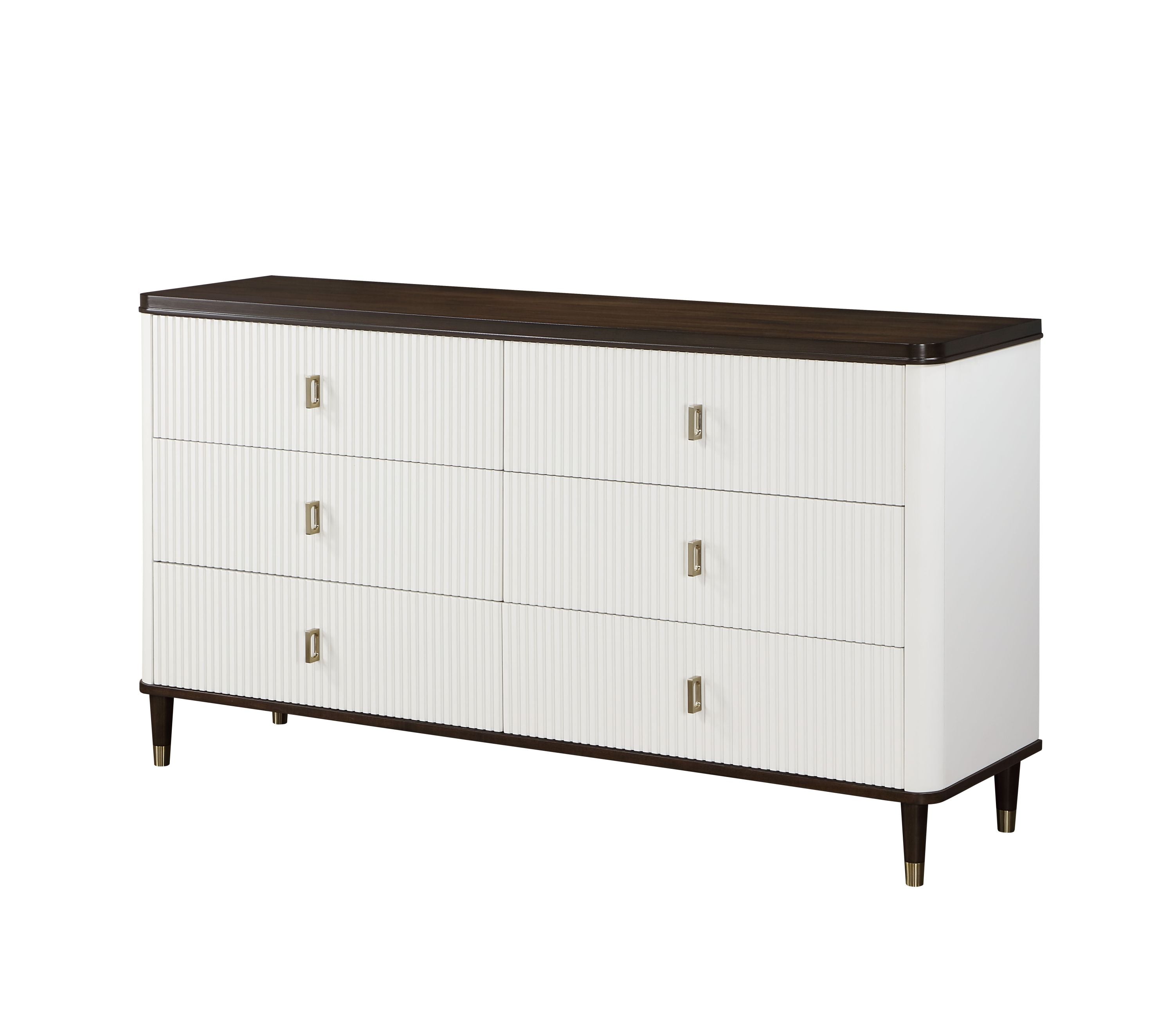 Carena White Walnut Dresser with Jewelry Tray