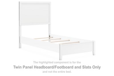Binterglen - Twin Panel Headboard/Footboard and Slats - White