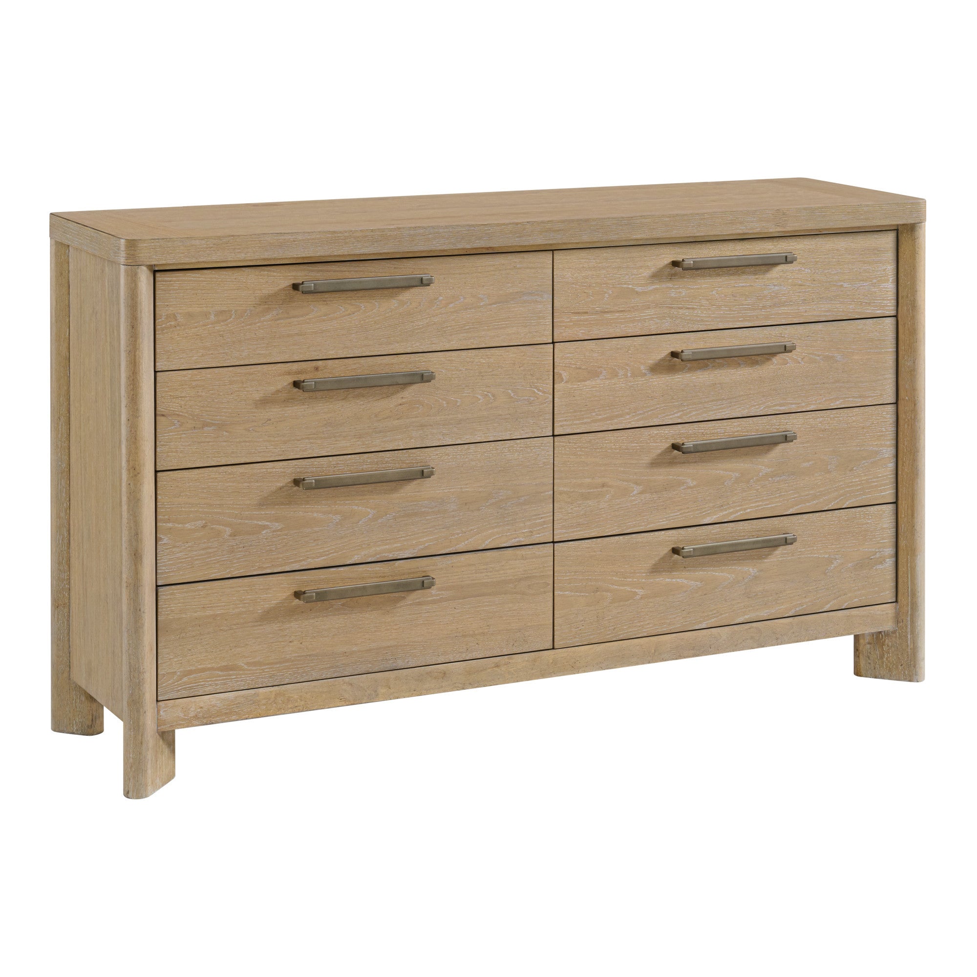 Tan 8-Drawer Dresser - Spacious Bedroom Storage Solution