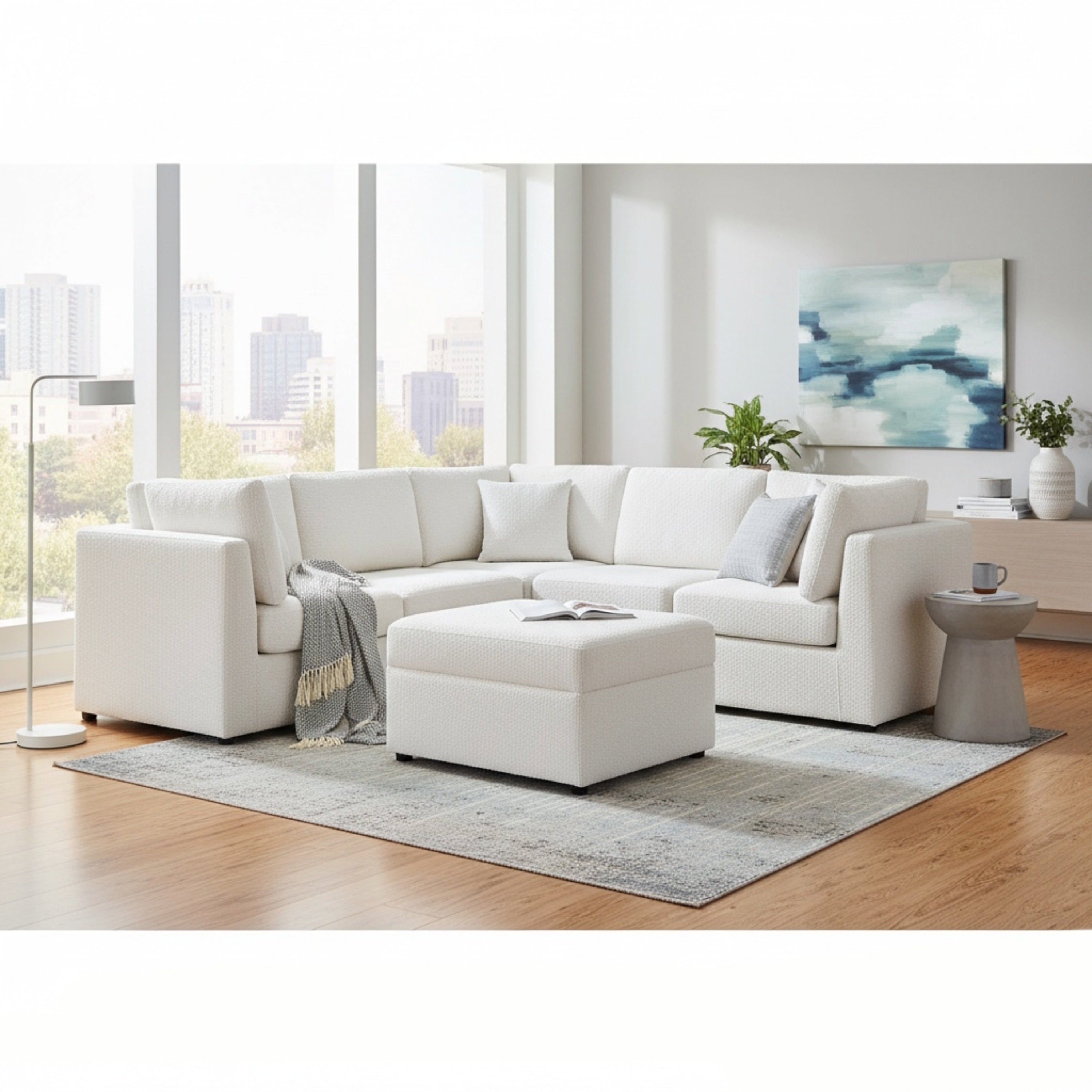 Chauncy 6-PC Ivory Sectional Sofa - Shop Now!
