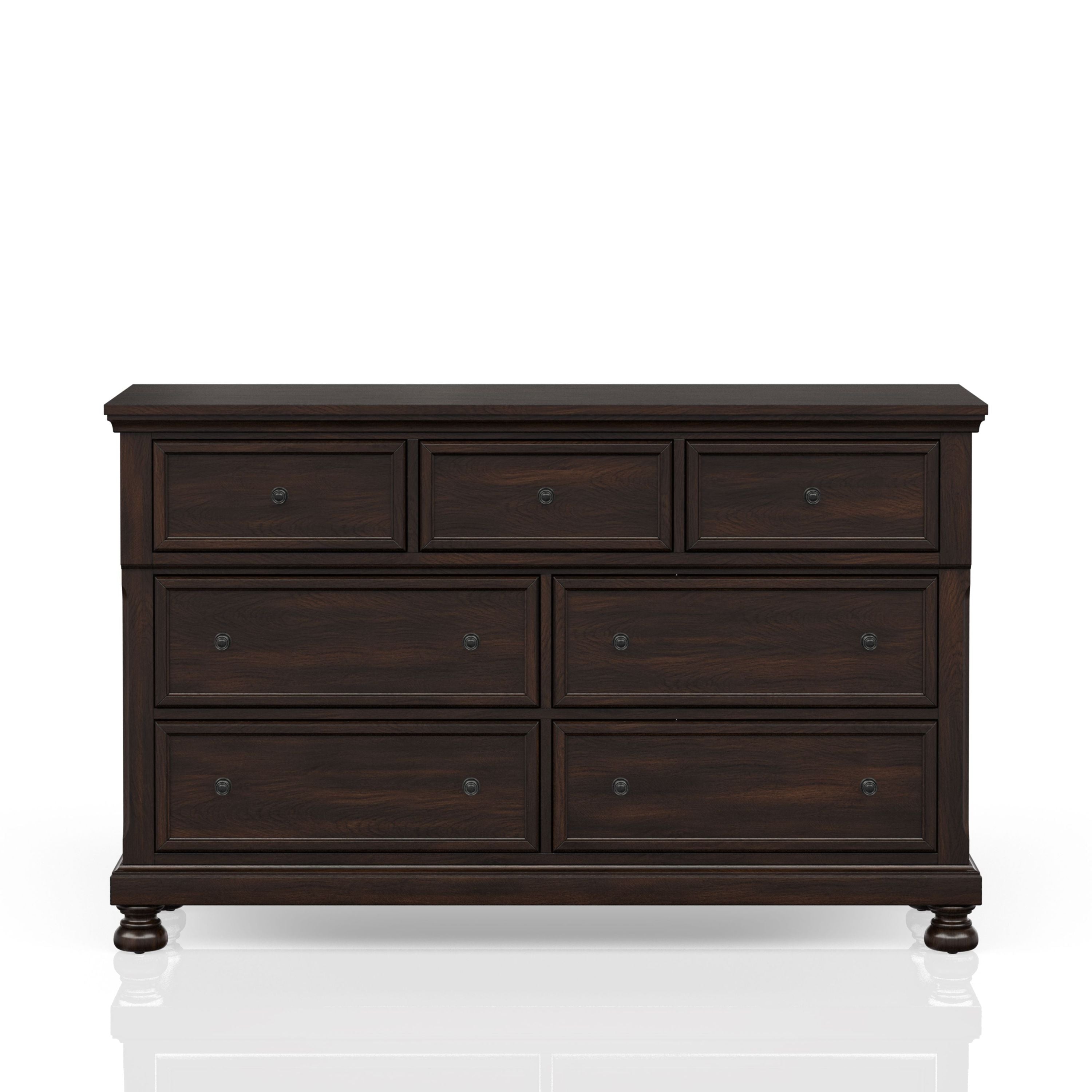 Dark Cherry 7-Drawer Dresser | Elegant Bedroom Furniture