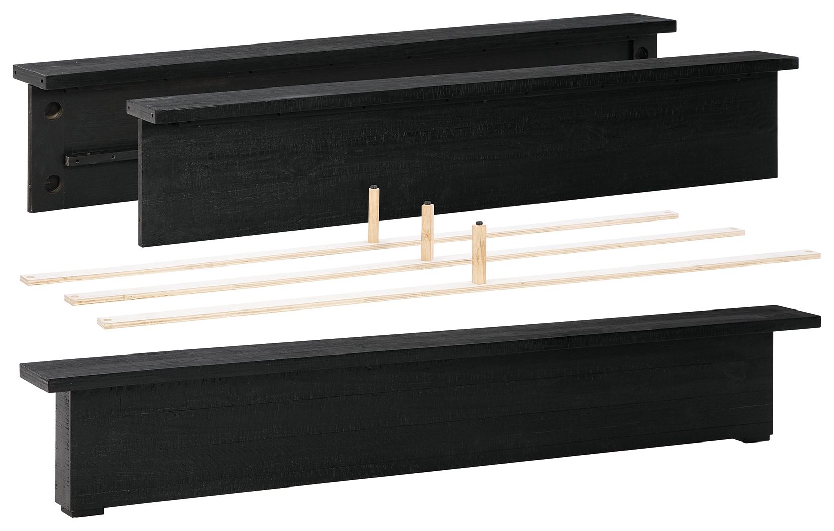 Londer - King Panel Footboard W/Rails - Black