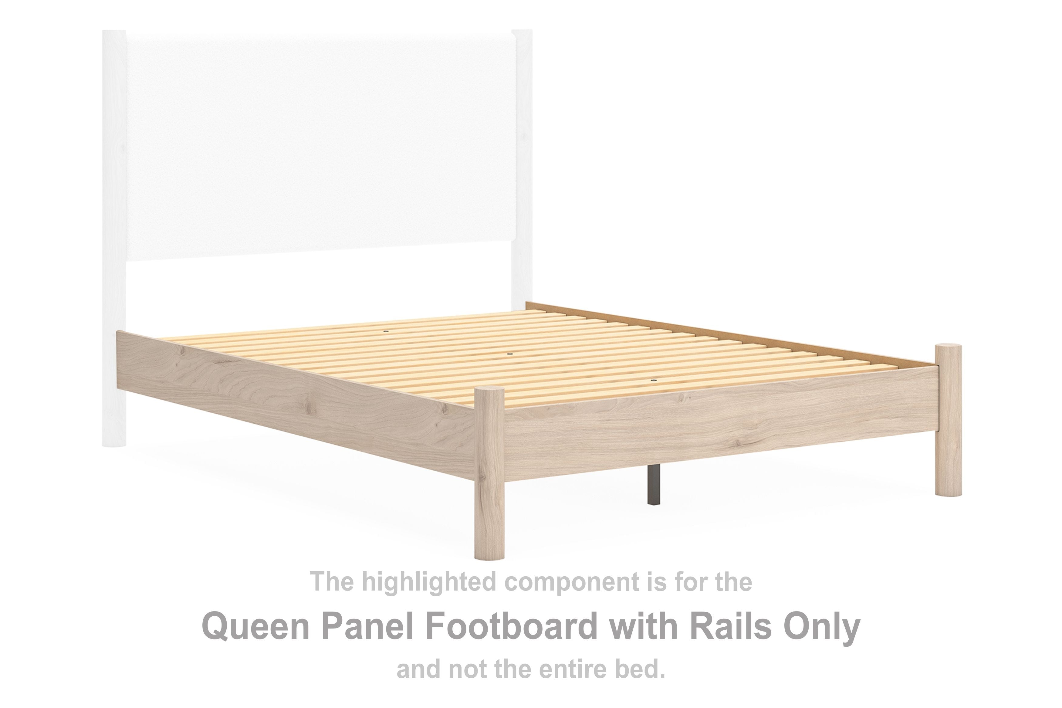 Cadmori - Queen Panel Footboard With Rails - Tan