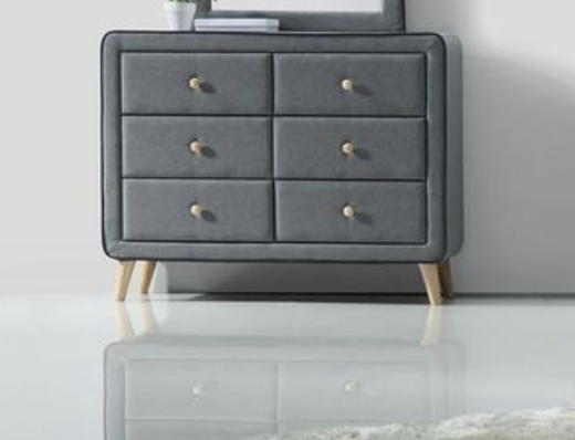 Light Gray Fabric Dresser | Valda Bedroom Storage