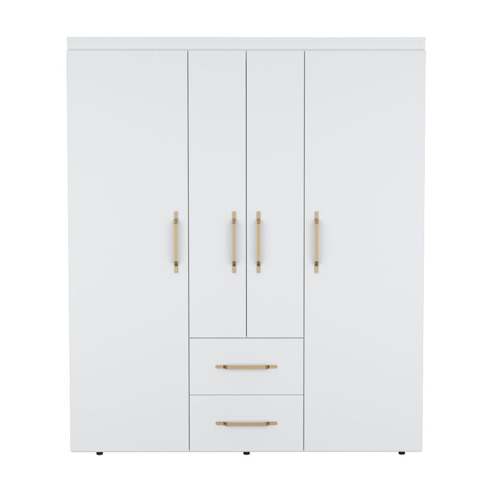 Elma White Bedroom Armoire - Storage Cabinet