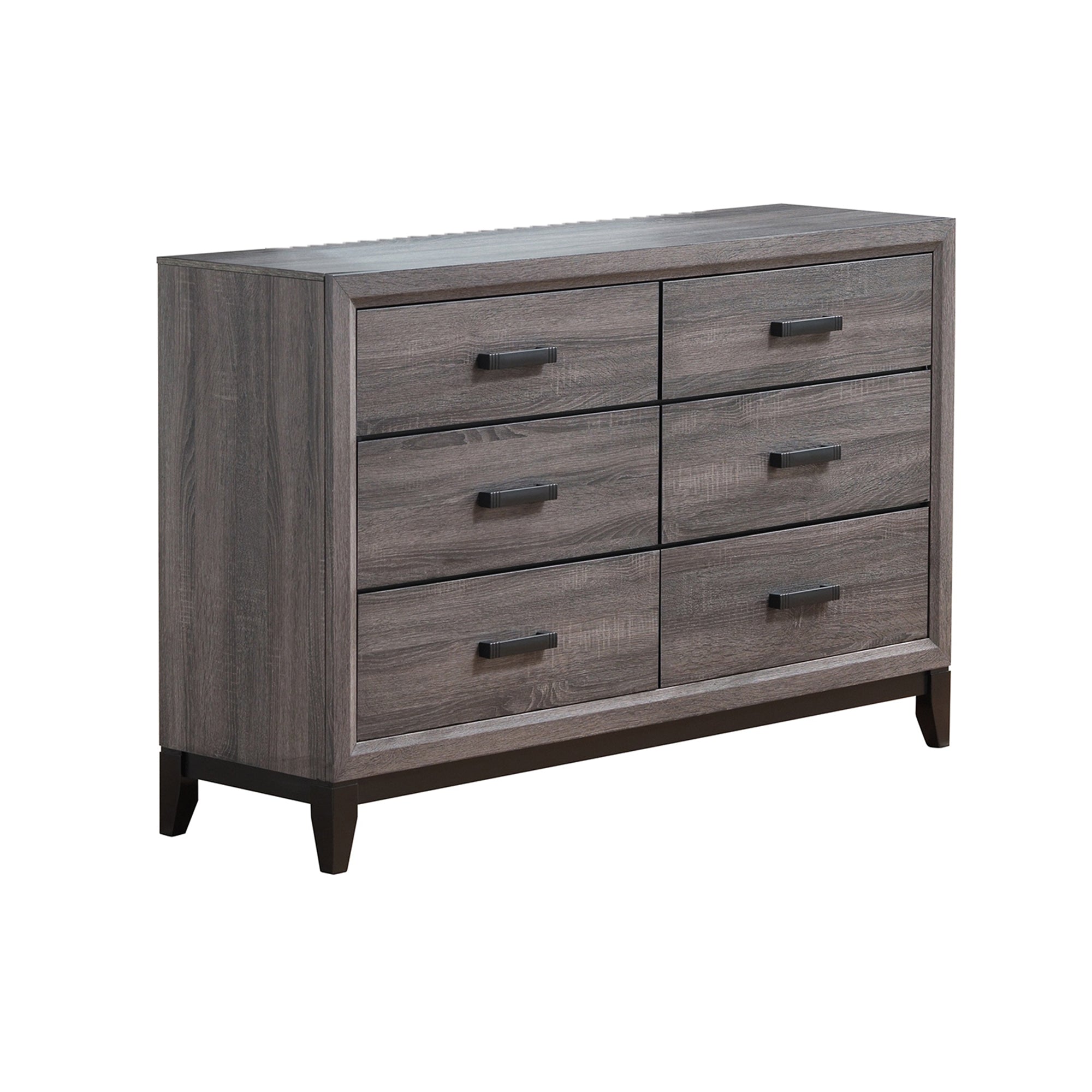 Rustic Transitional Mirage Grey Dresser - Black Hardware