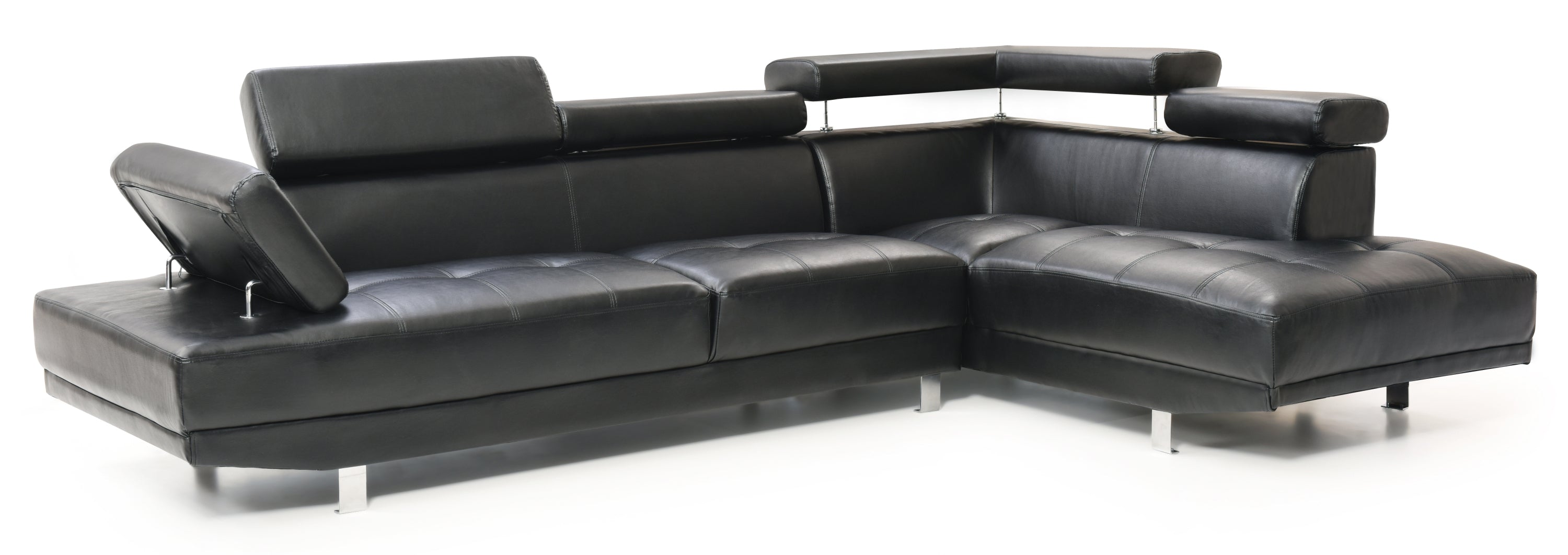 Riveredge G448-SC Black Sectional Sofa Without Ottoman