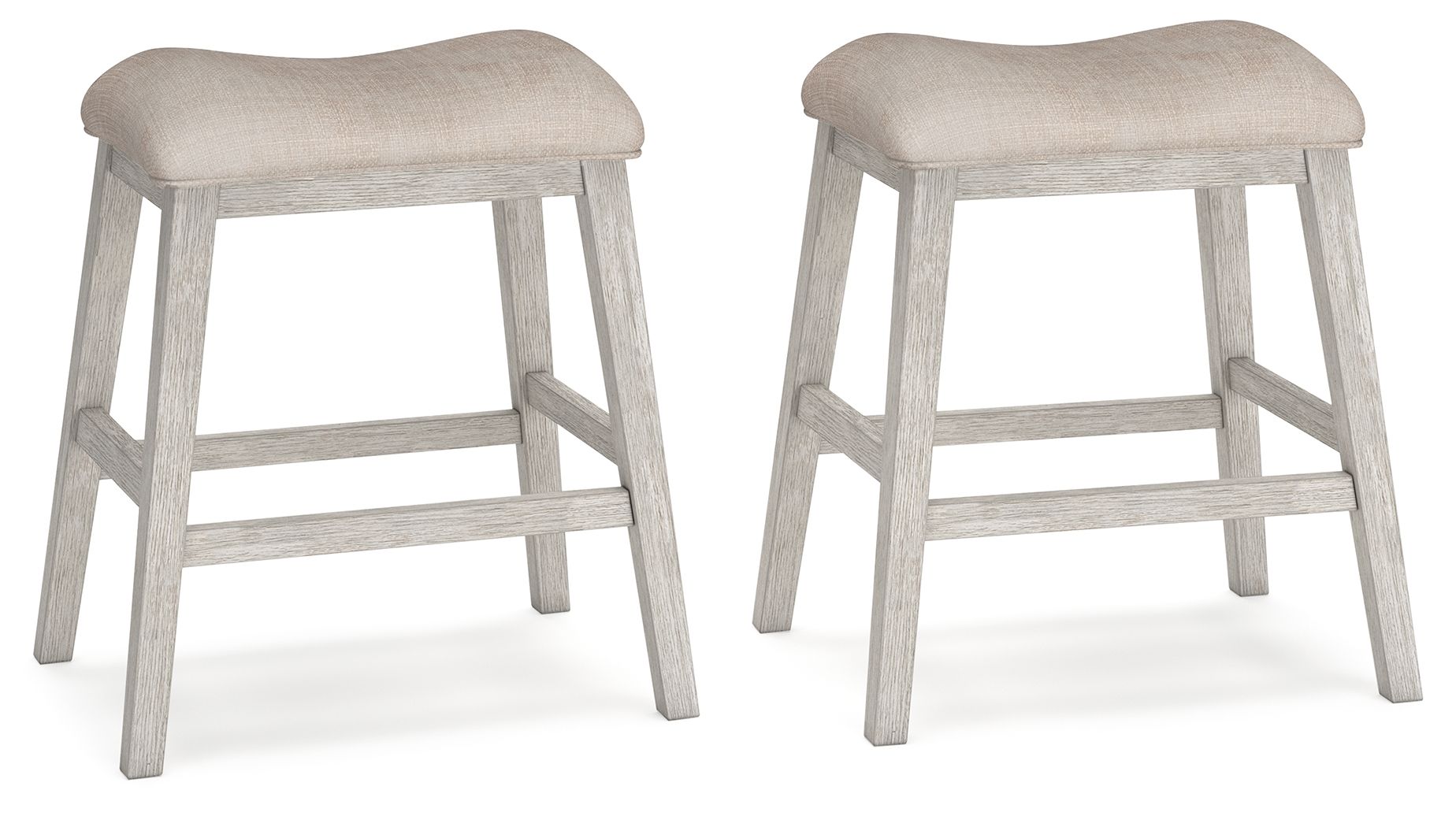 Skempton White Upholstered Stool (Set of 2) - Vanity Stool