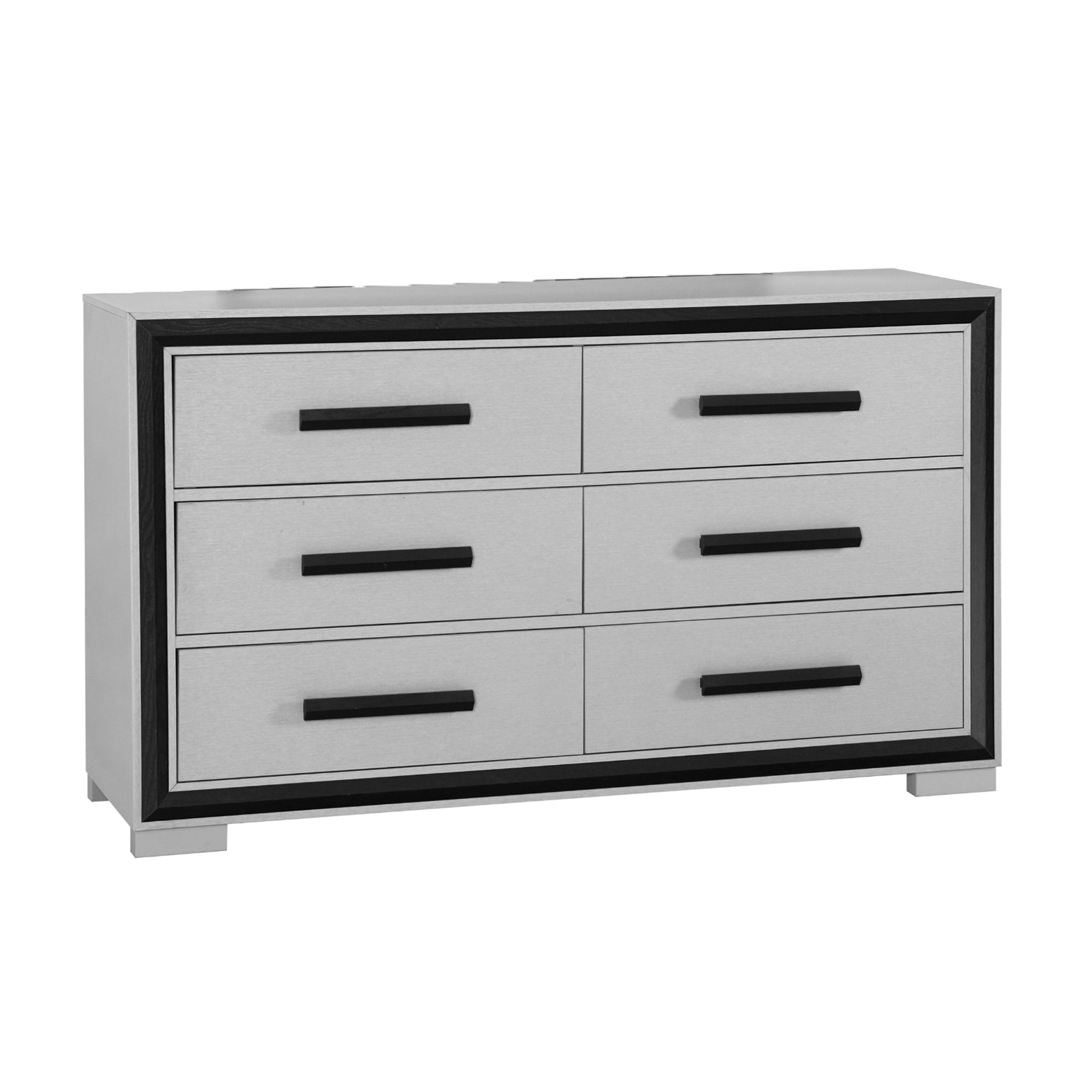 Adelaide Grey Black 6-Drawer Modern Wood Dresser