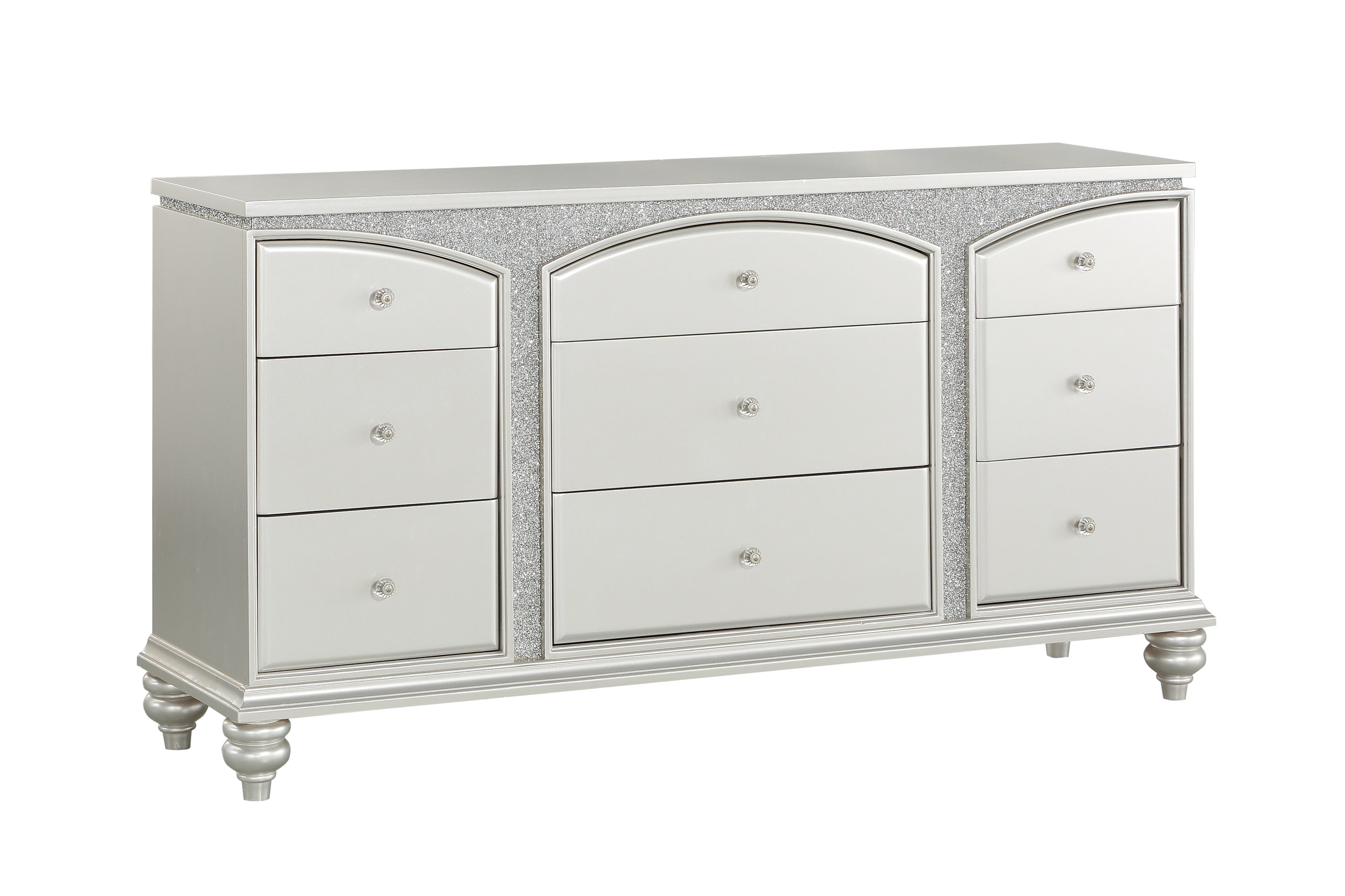 Maverick Platinum Finish Dresser - Elegant Bedroom Storage