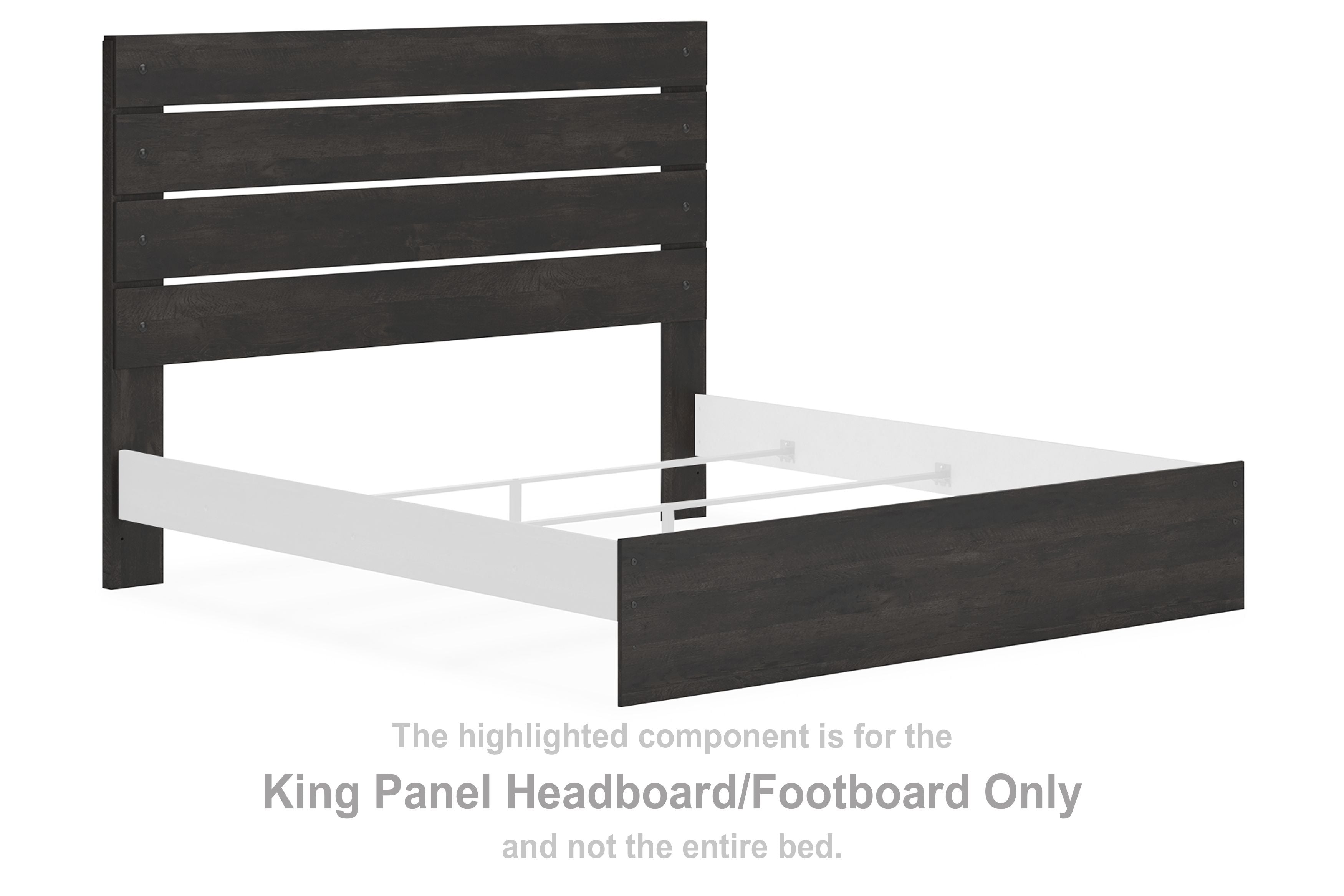 Hollivern - King Panel Headboard/Footboard - Dark Gray