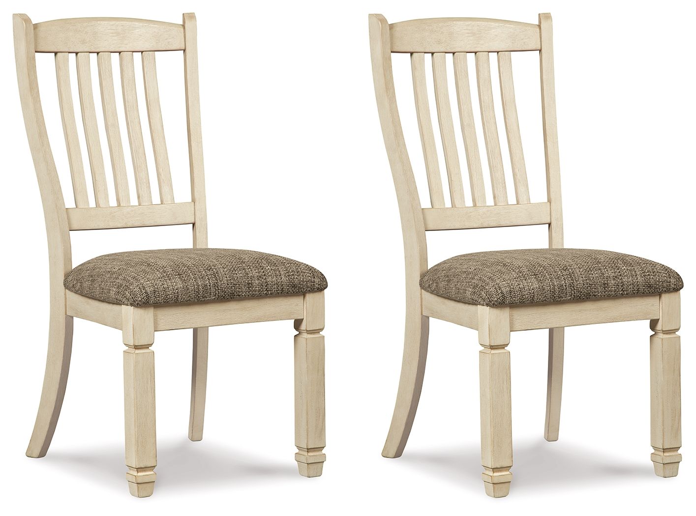 Bolanburg Rake-Back Upholstered Dining Side Chair (Set of 2) - Brown & Beige