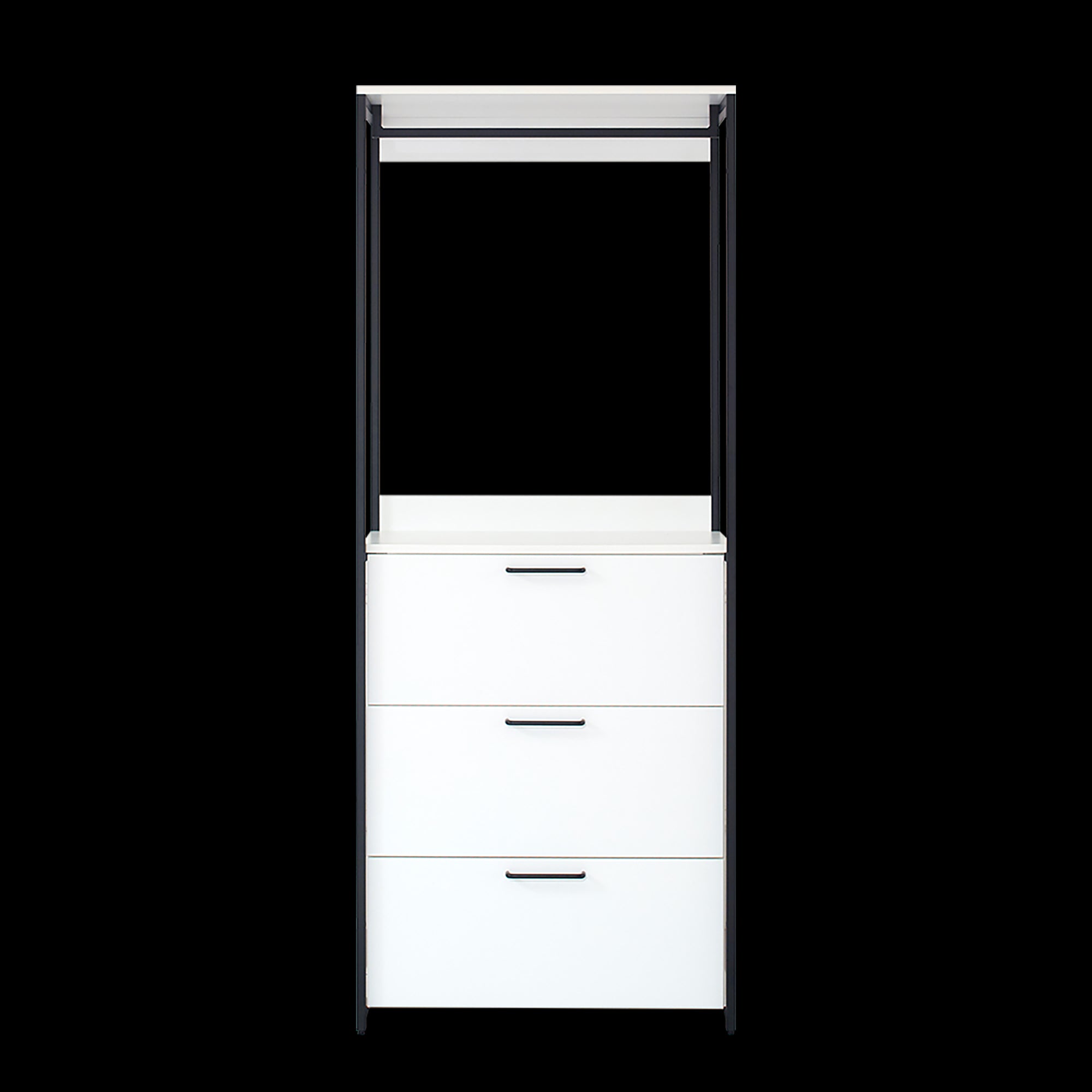 Fiona Contemporary White Melamine Walk-in Closet 3 Drawers